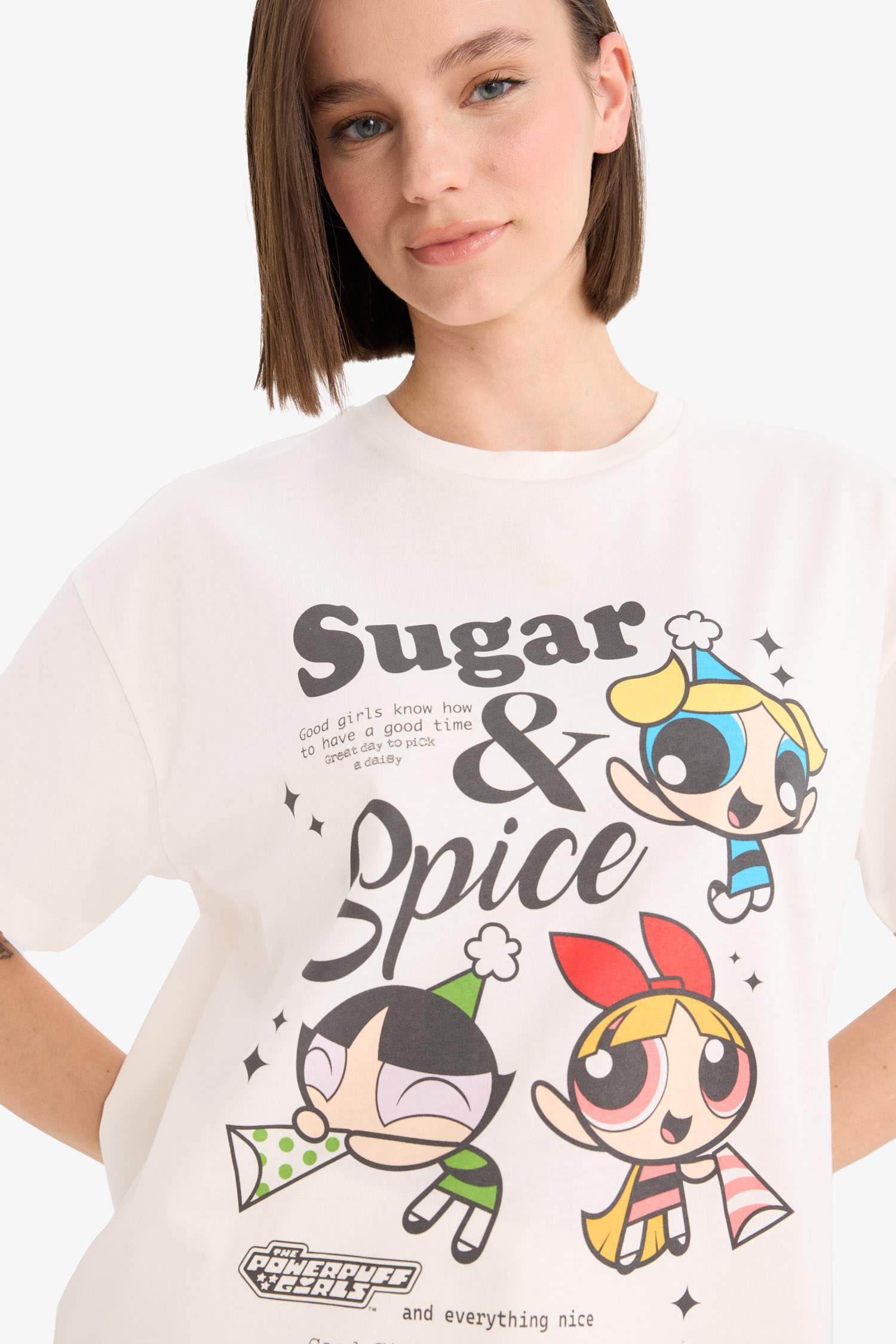 PowerPuff Girls Oversize Geniş Kalıp Kısa Kollu Tişört