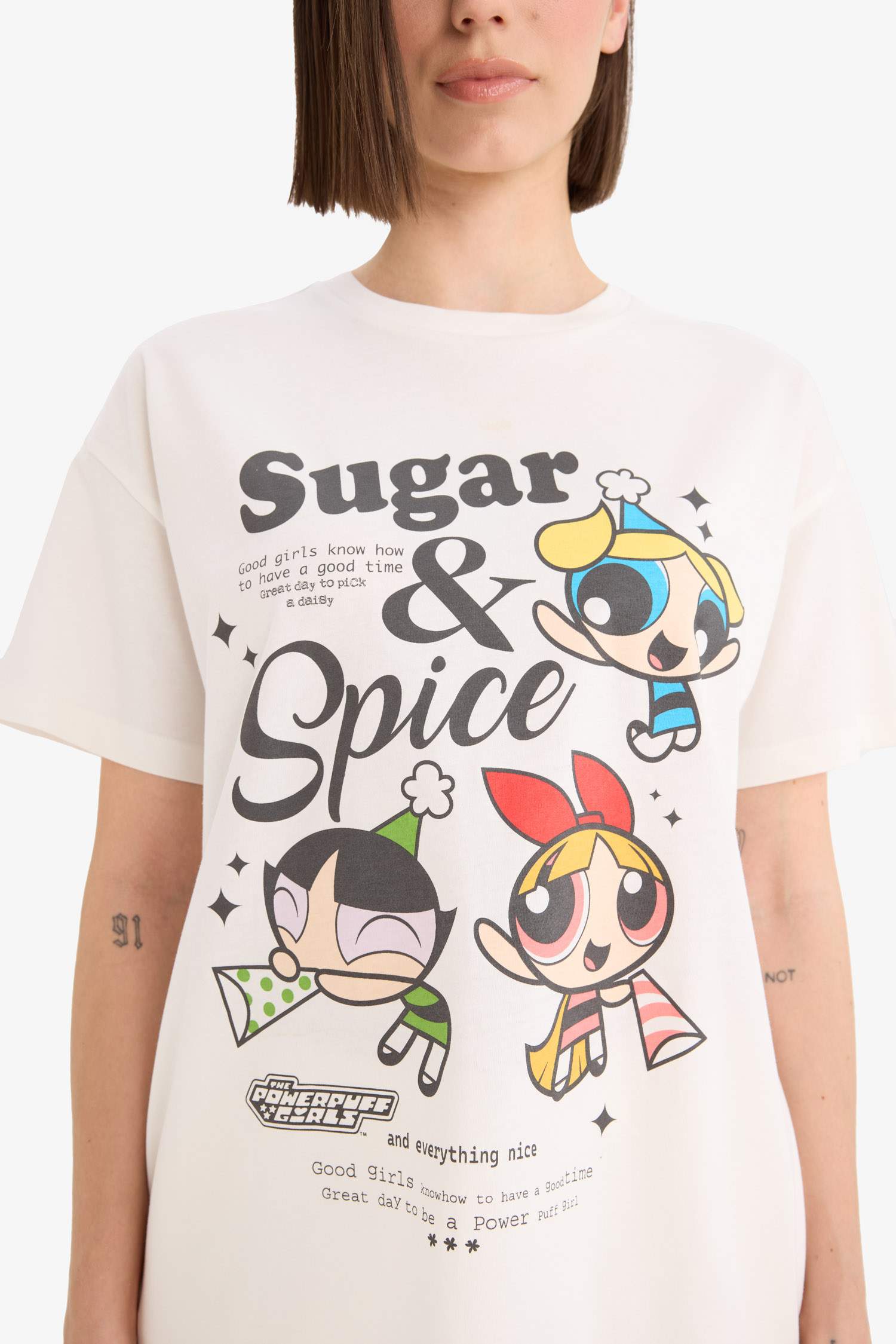 PowerPuff Girls Oversize Geniş Kalıp Kısa Kollu Tişört