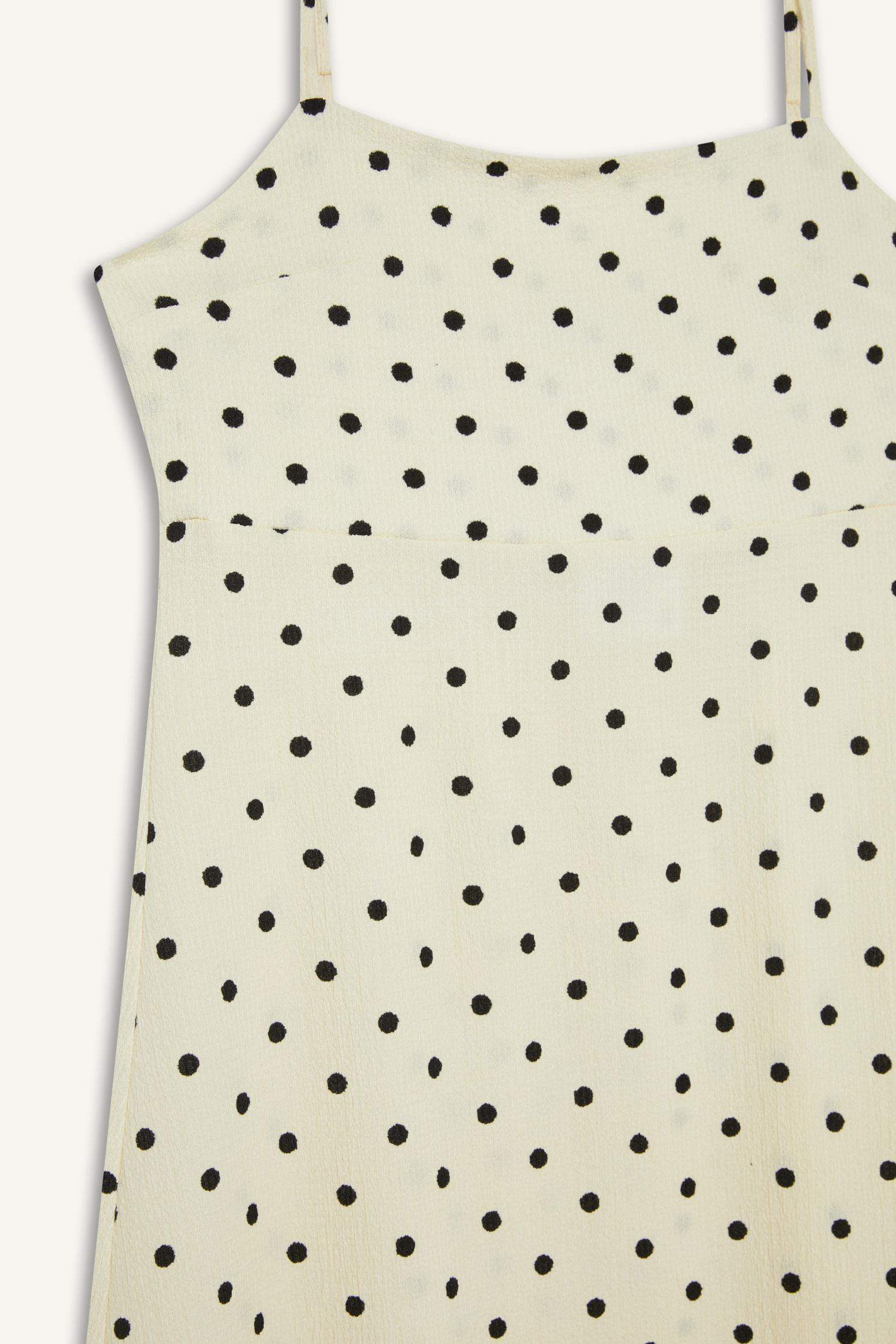 Платье макси с U-образным вырезом и принтом в горошек