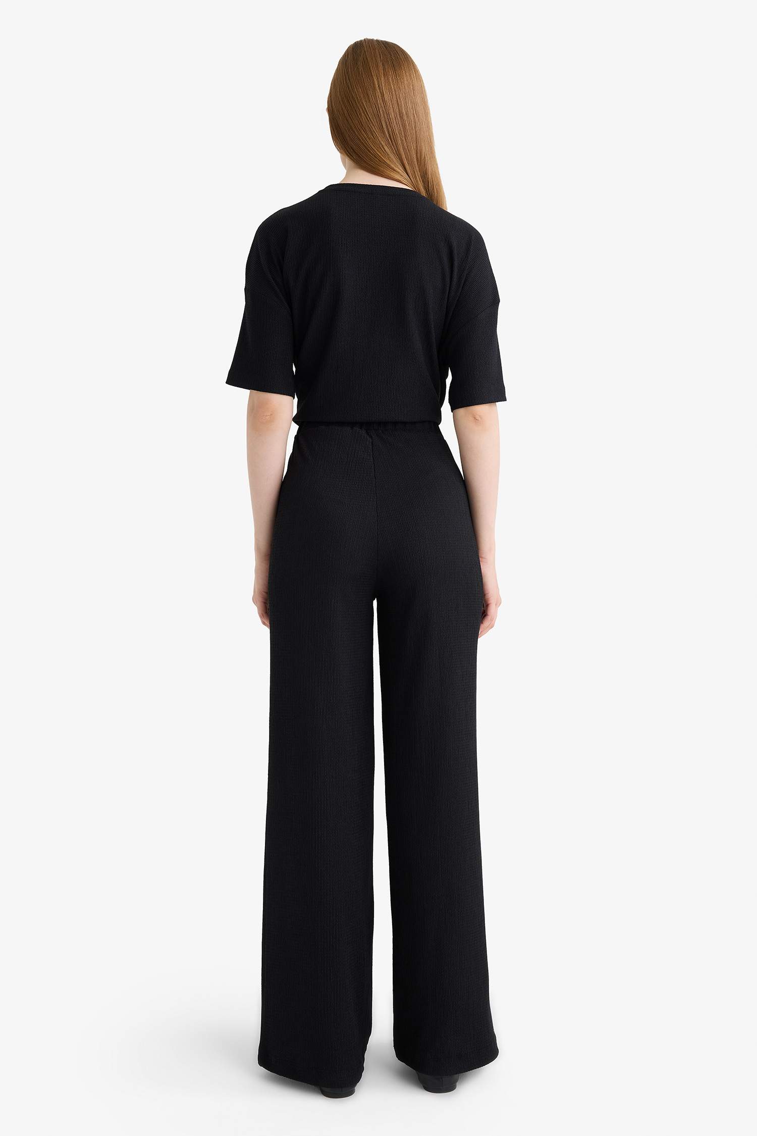 بنطلون منسوج قصة مستقيمة