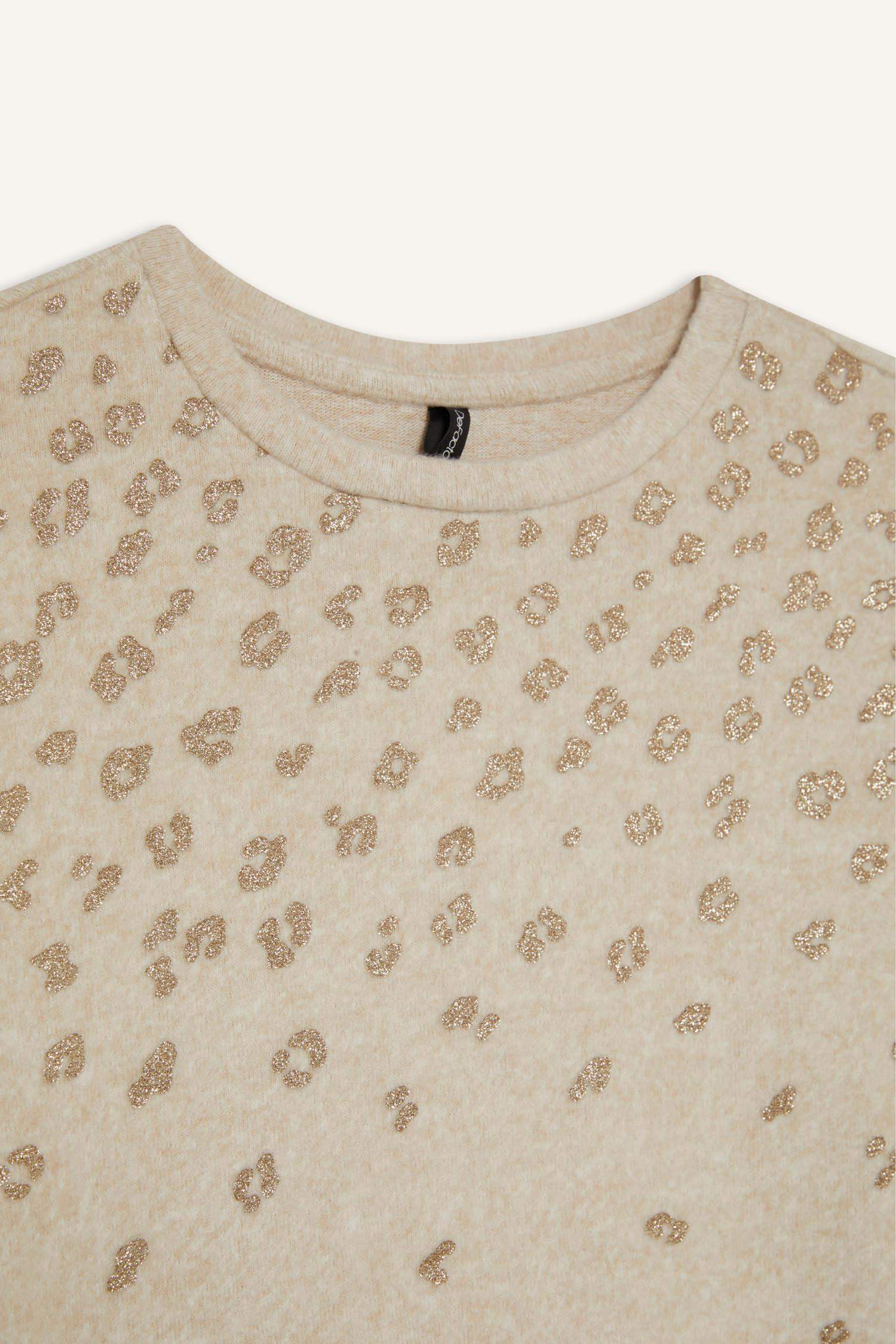 Regular Fit Bisiklet Yaka Taş Detaylı Uzun Kollu Tişört