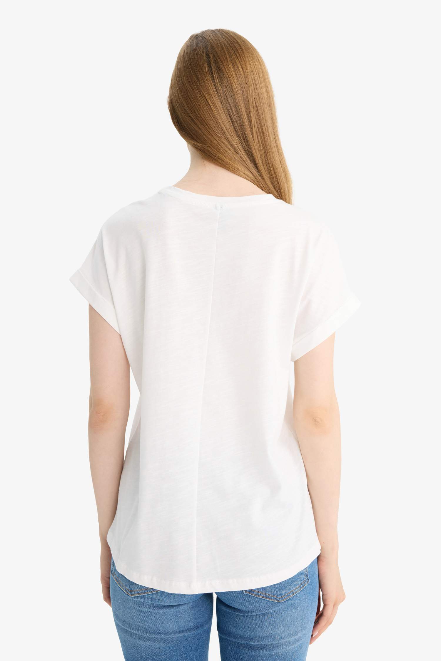 تيشيرت نص ردن قطن بياخة مستديرة