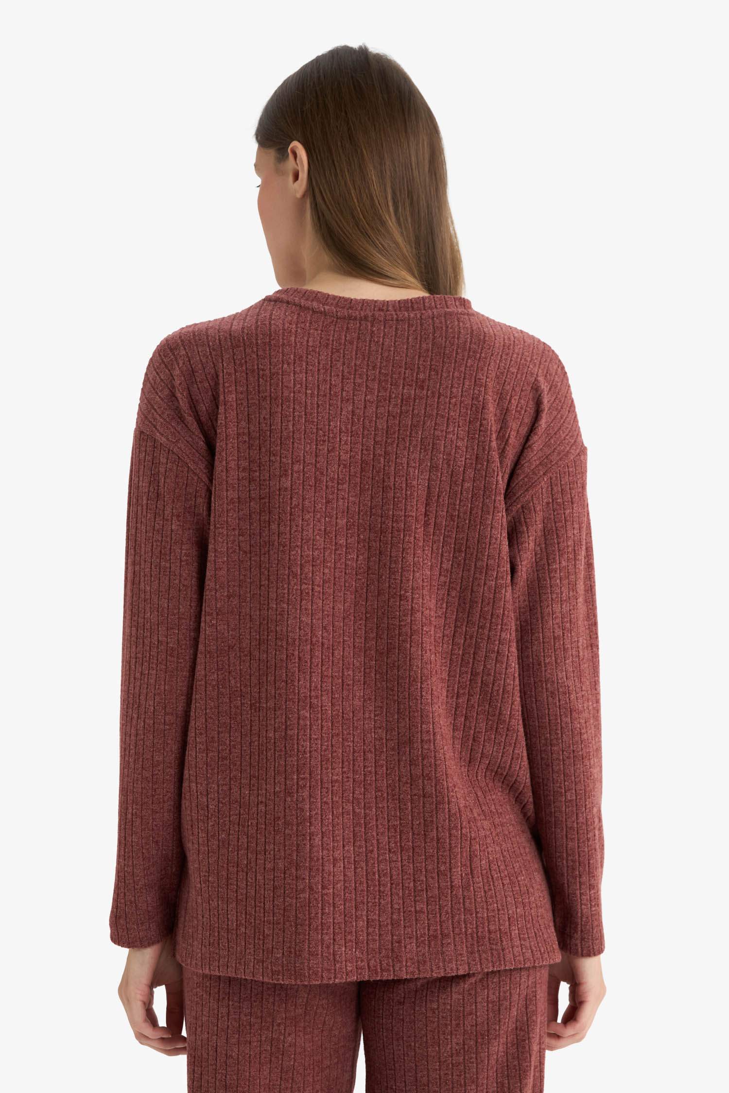 Regular Fit Bisiklet Yaka Uzun Kollu Tişört