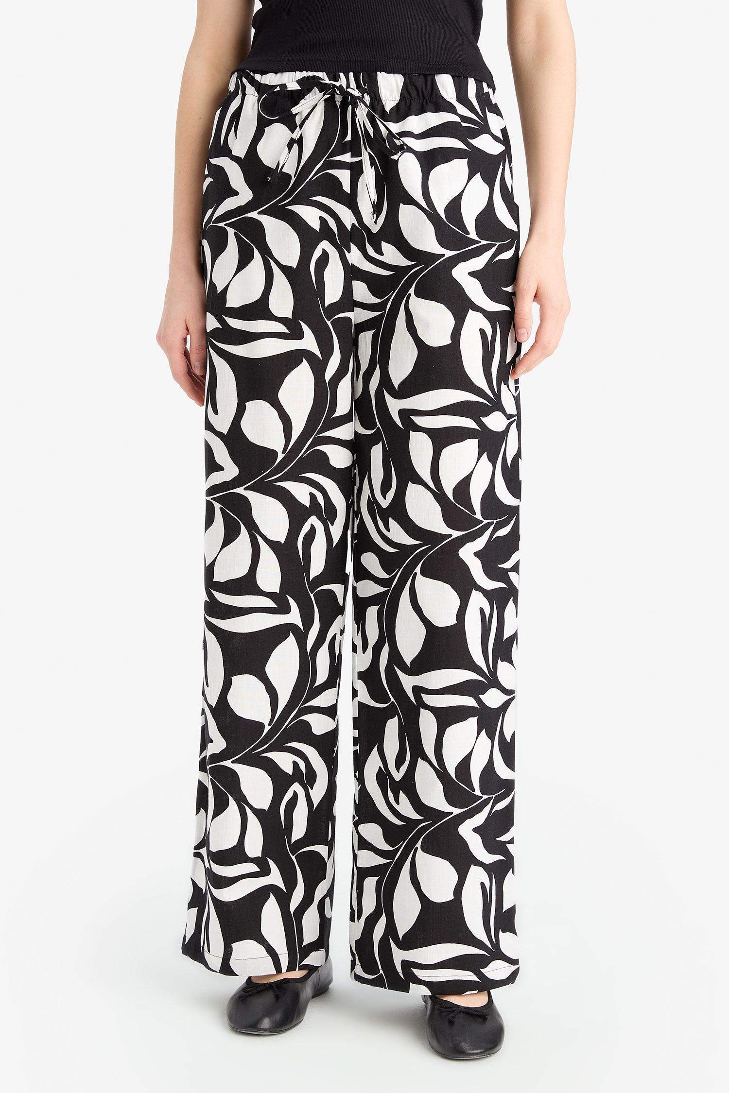 Poplin High Waist Wide Leg Trousers