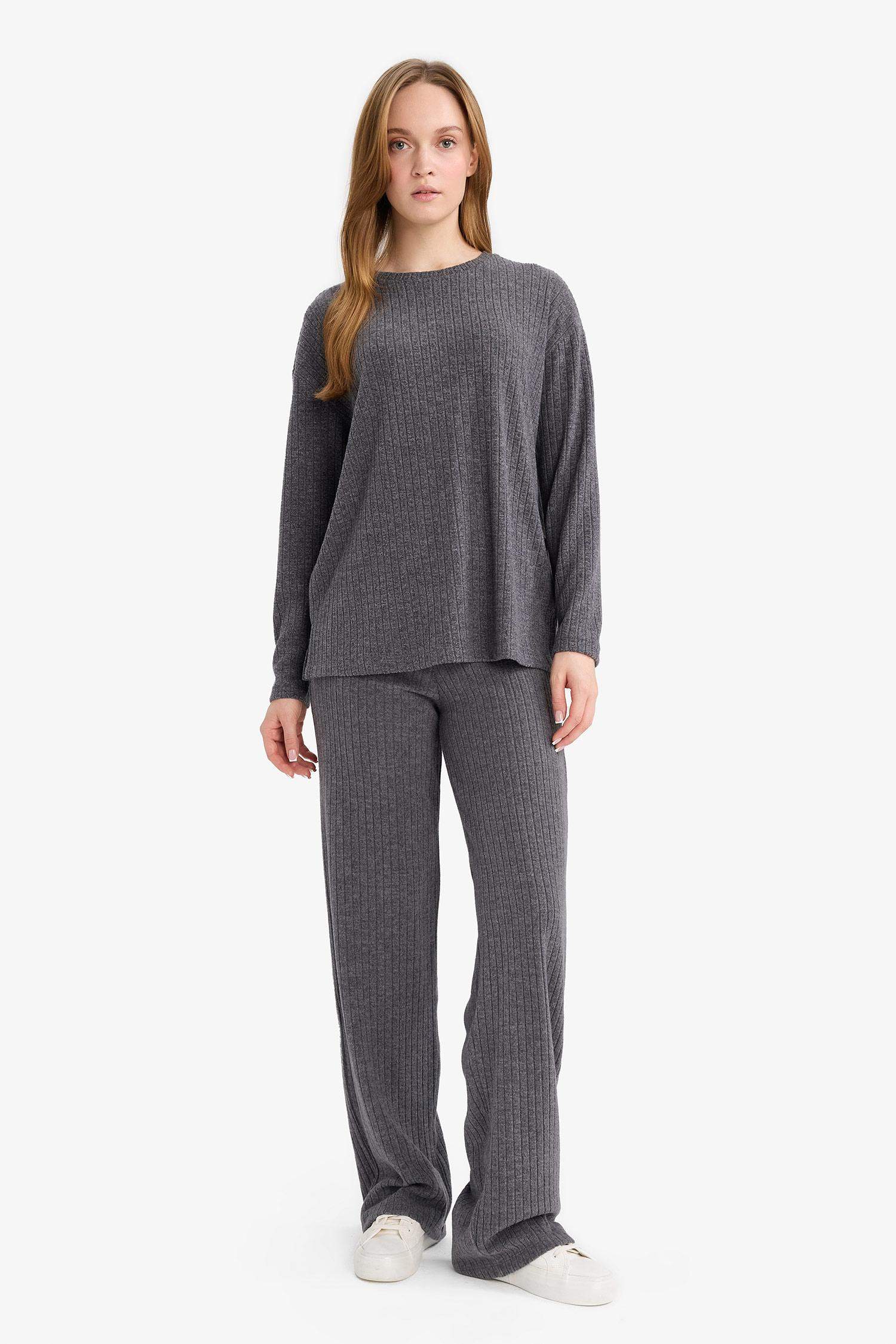 Straight Fit Düz Paça Selanik Kumaş Pantolon