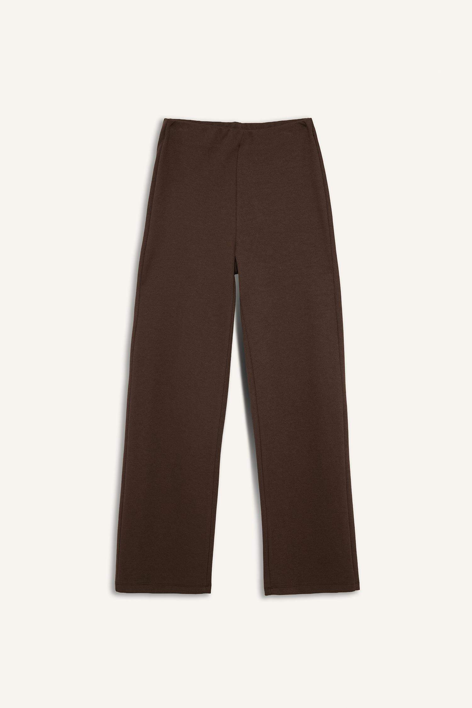 Wide Straight Leg Pique Trousers