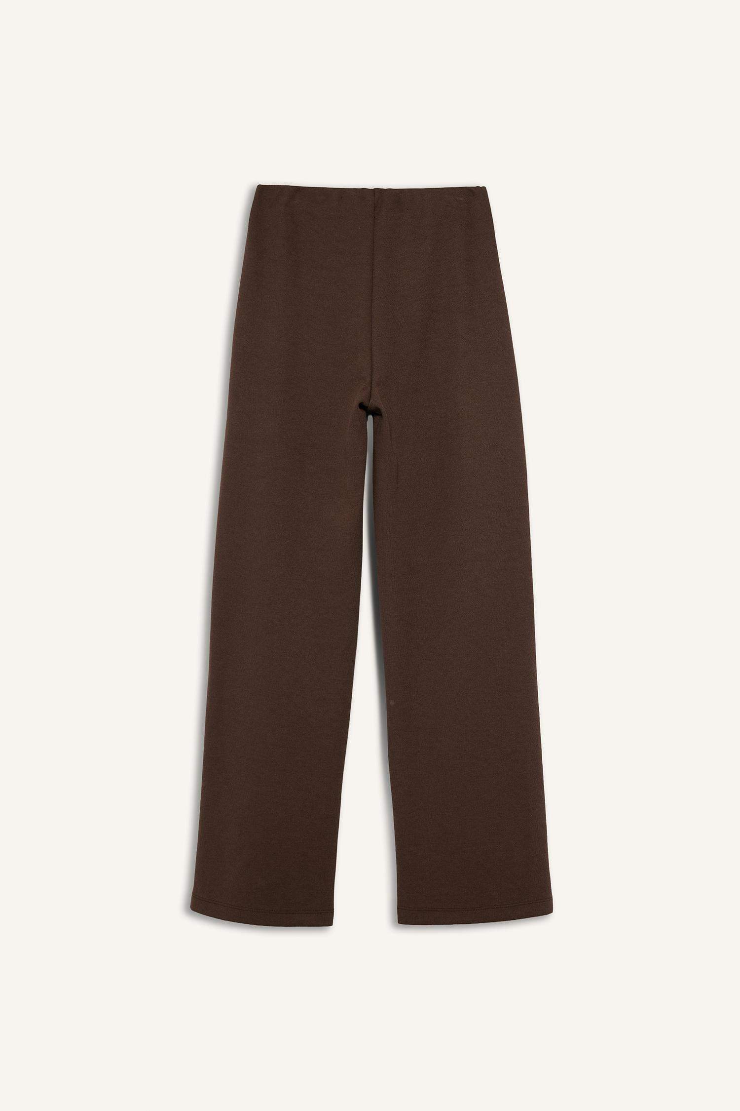 Wide Straight Leg Pique Trousers