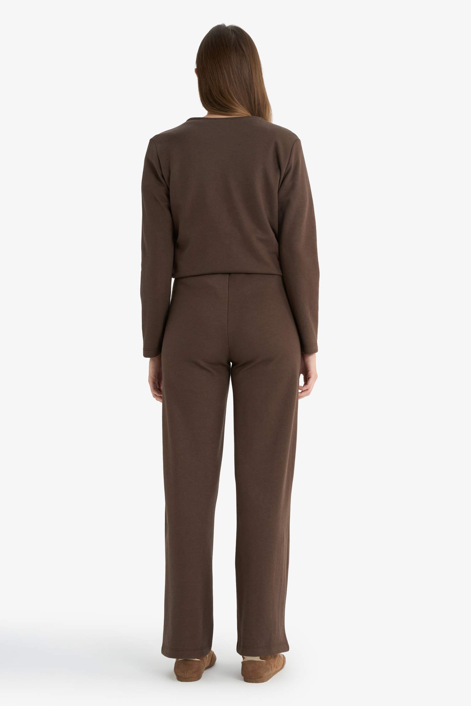 Wide Leg Düz Paça Pike Pantolon