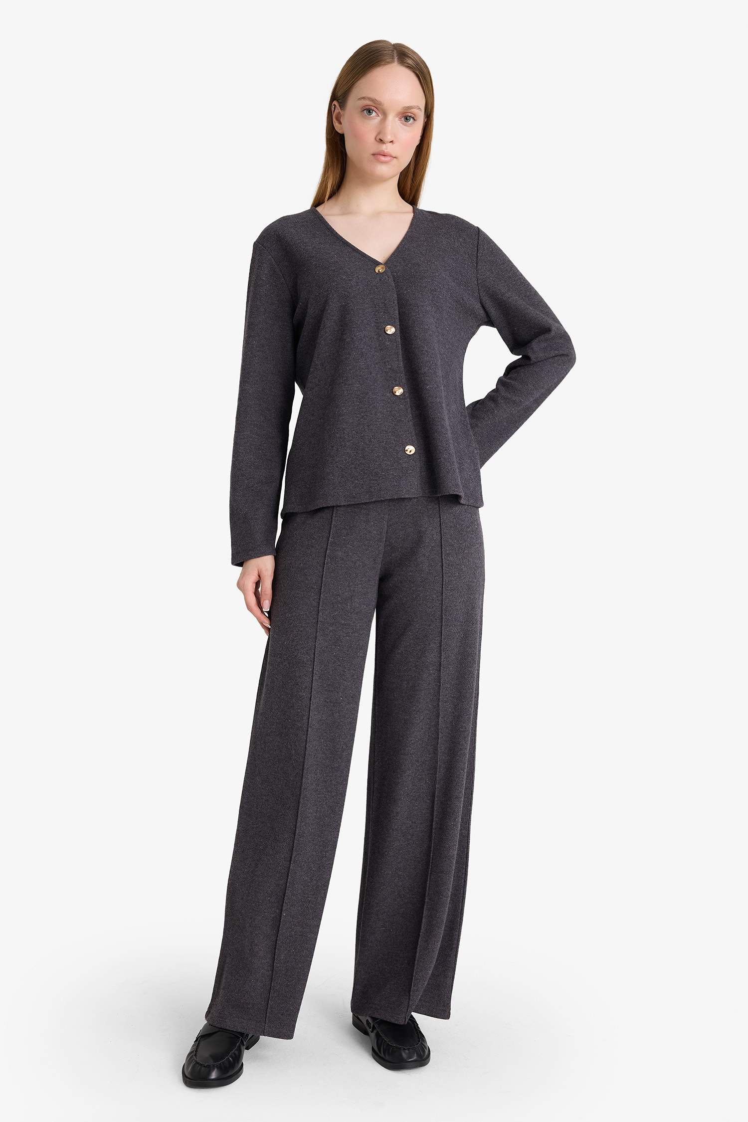 Wide Leg Straight Leg Trousers