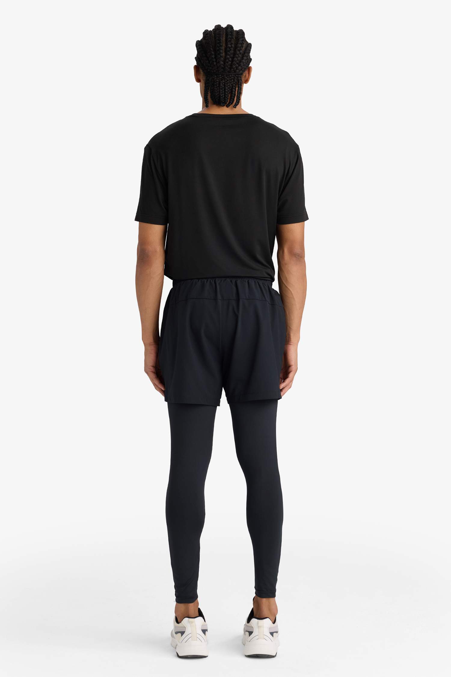 DeFactoFit Slim Fit Dar Kesim Sporcu Standart Paça İçi Taytlı Dokuma Şort