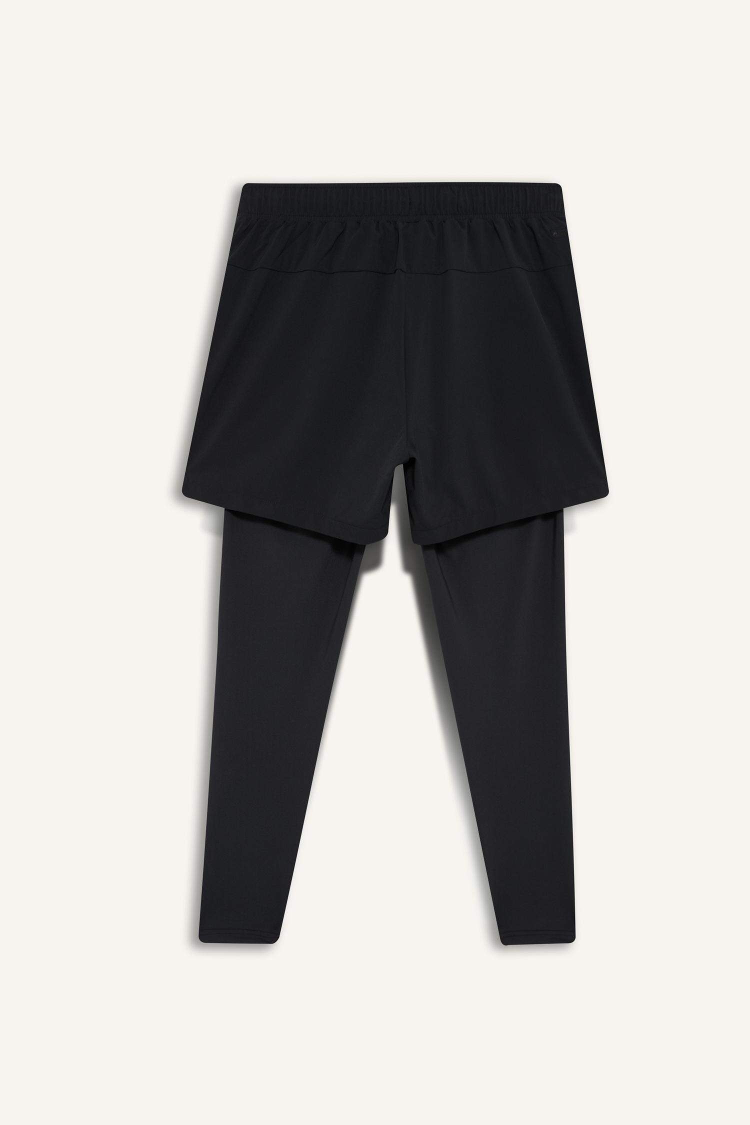 DeFactoFit Slim Fit Dar Kesim Sporcu Standart Paça İçi Taytlı Dokuma Şort