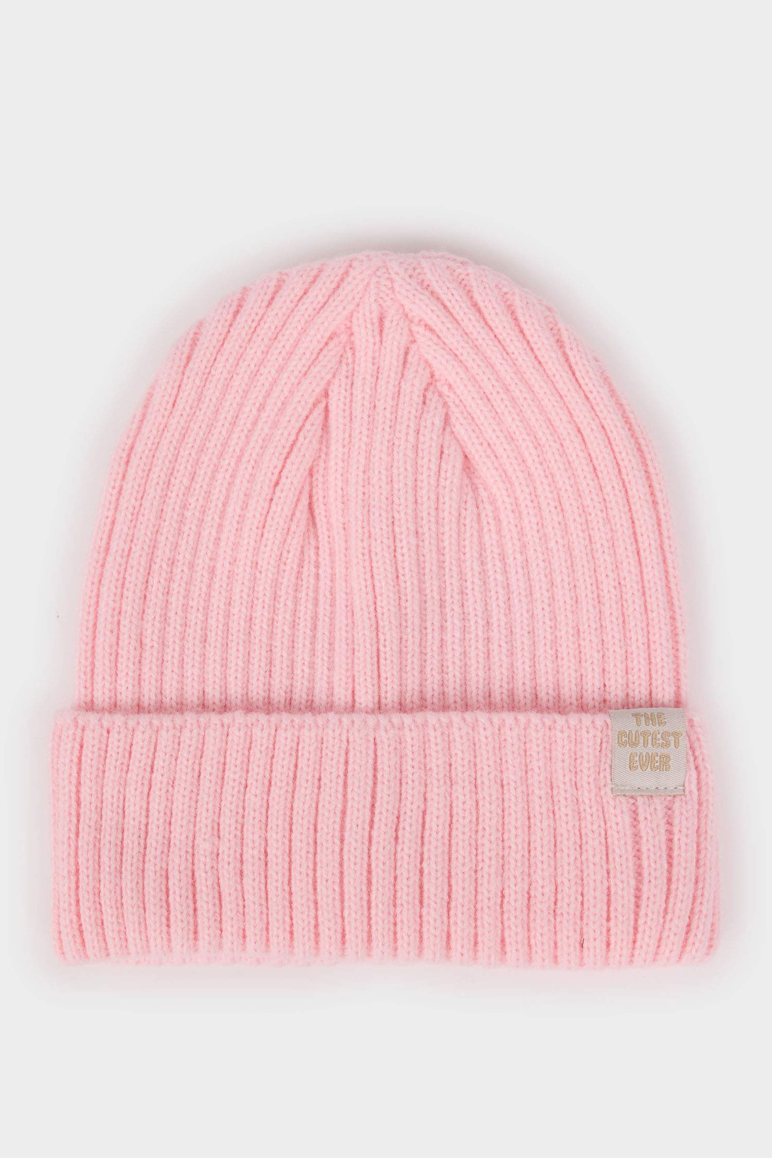 Kız Bebek Dokuma Etiketli Triko Bere