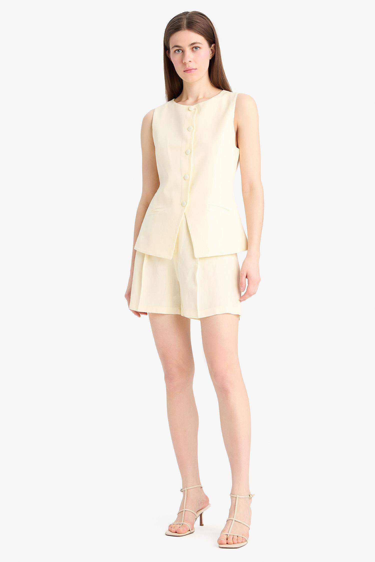 Высокая Талия Льняные Шорты