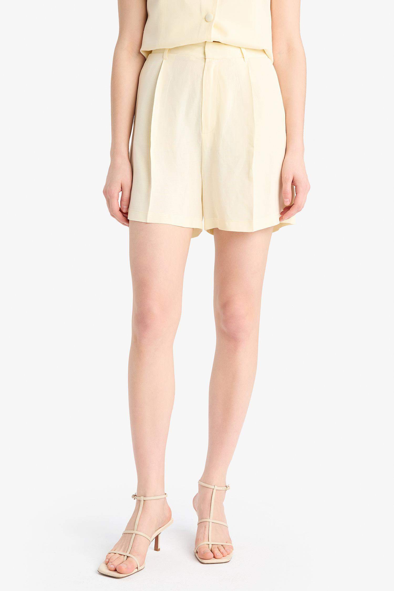Высокая Талия Льняные Шорты