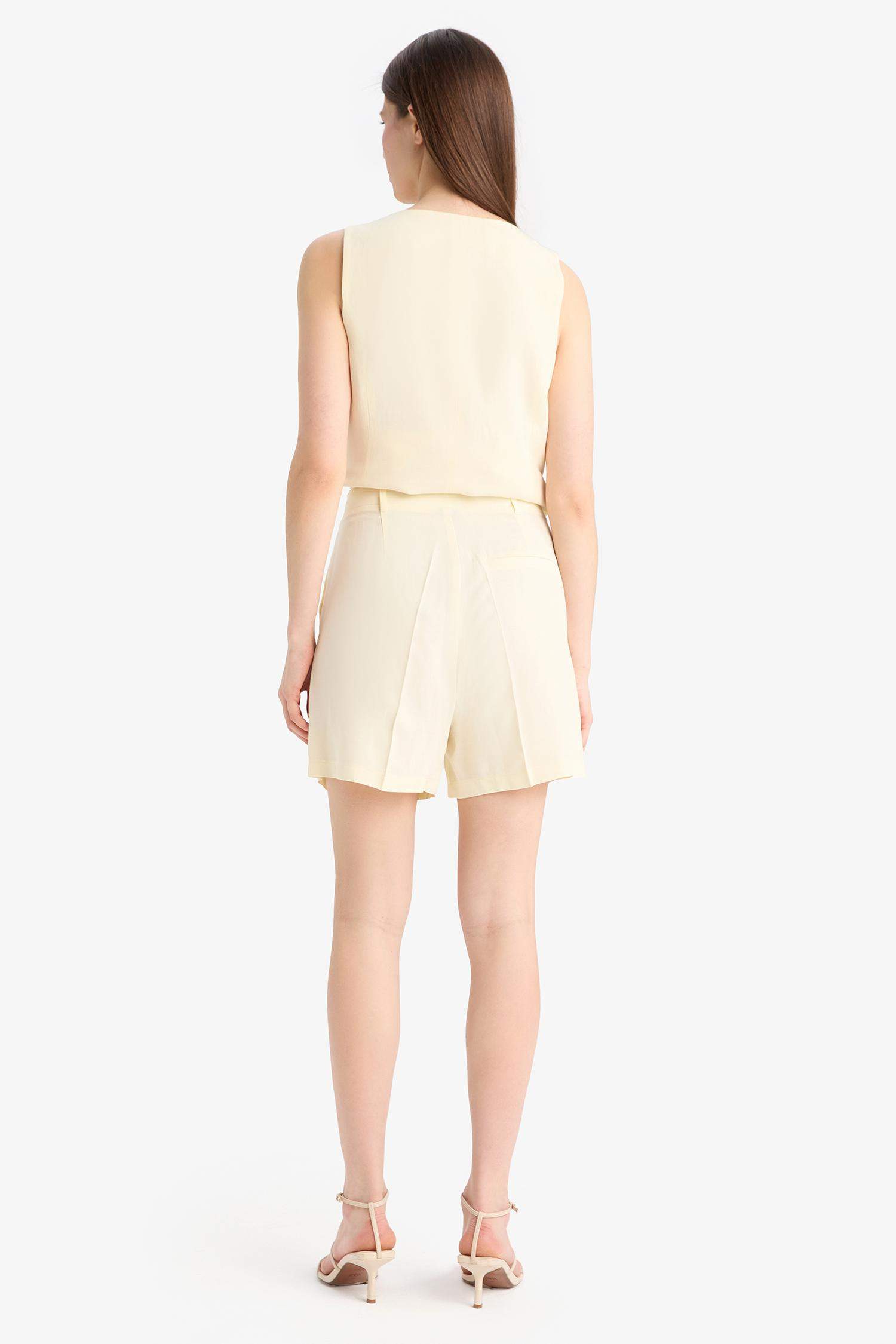 Высокая Талия Льняные Шорты