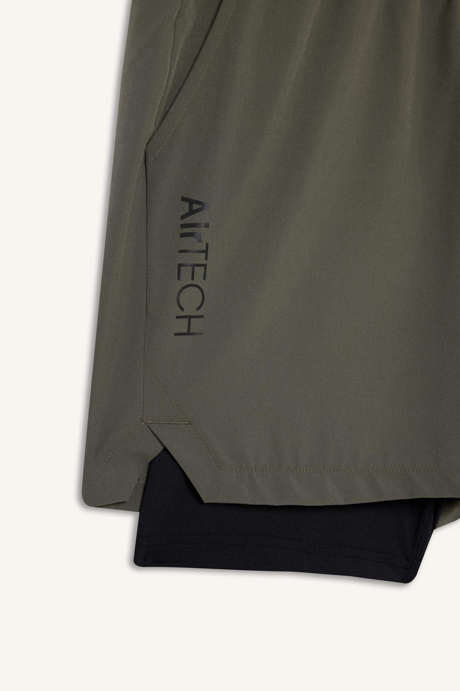 Slim Fit Dar Kesim Sporcu İçi Taytlı Dokuma Şort