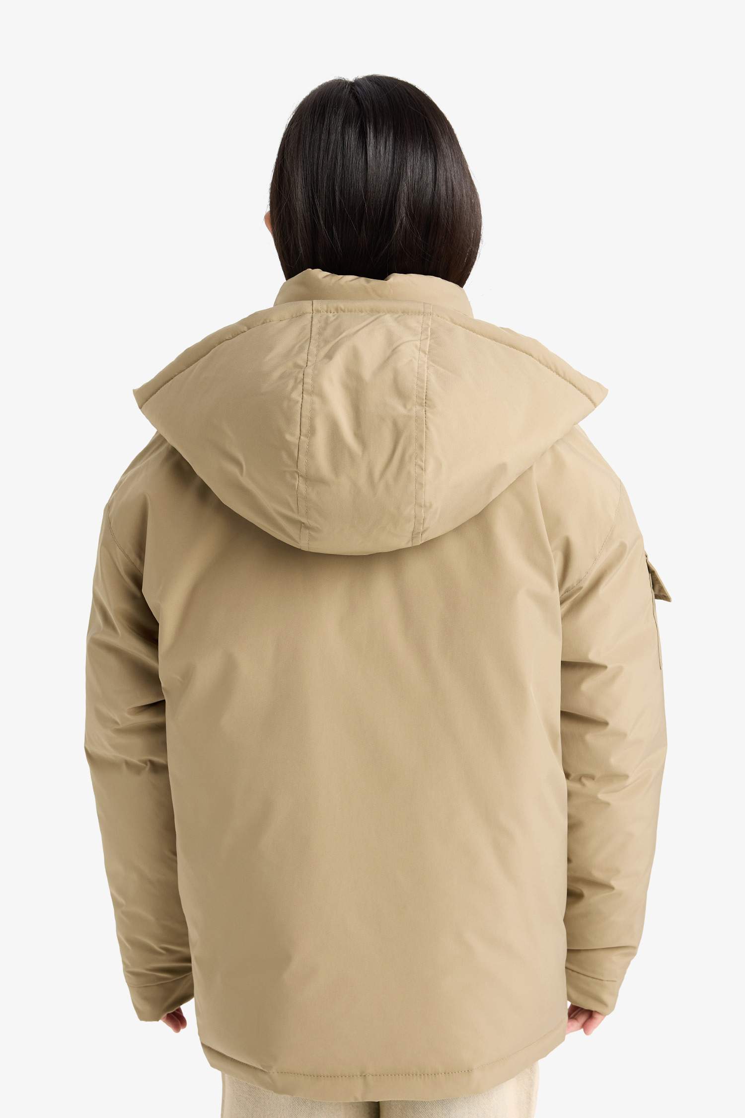 Kız Çocuk Çıkarılabilir Suni Kürk Yaka Kapüşonlu Parka