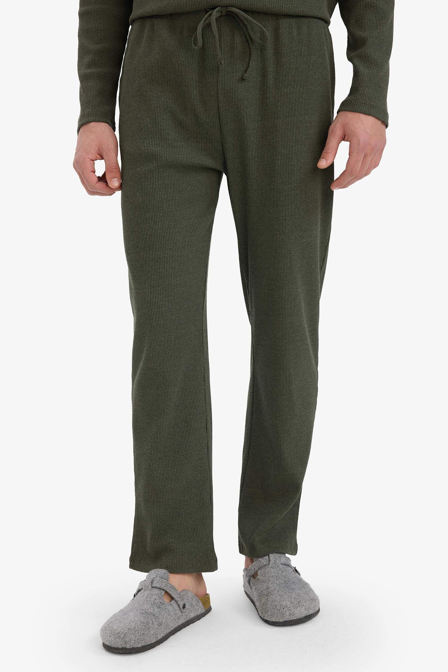 Corduroy Long Sleeve Top Bottom 2 Piece Pajama Set