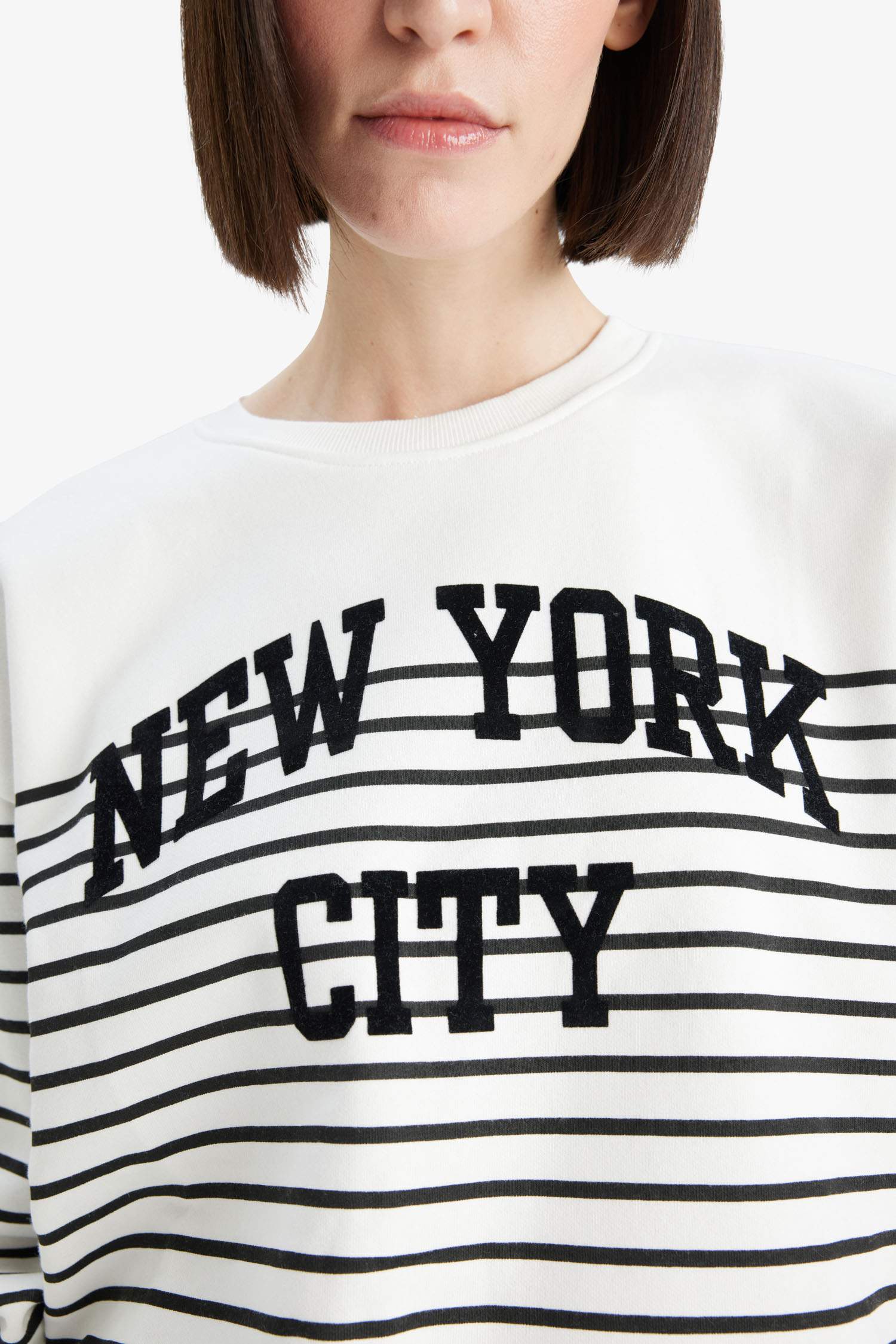 Relax Fit Printed Long Sleeve Sweatshirt