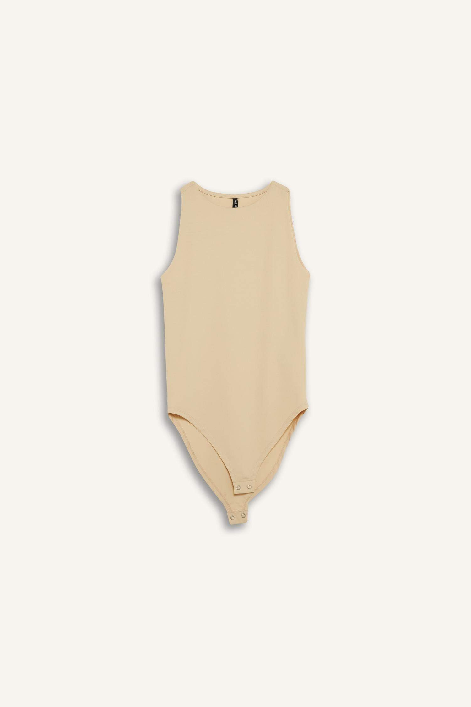 Slim Fit Dar Kesim Halter Yaka Çıtçıtlı Body