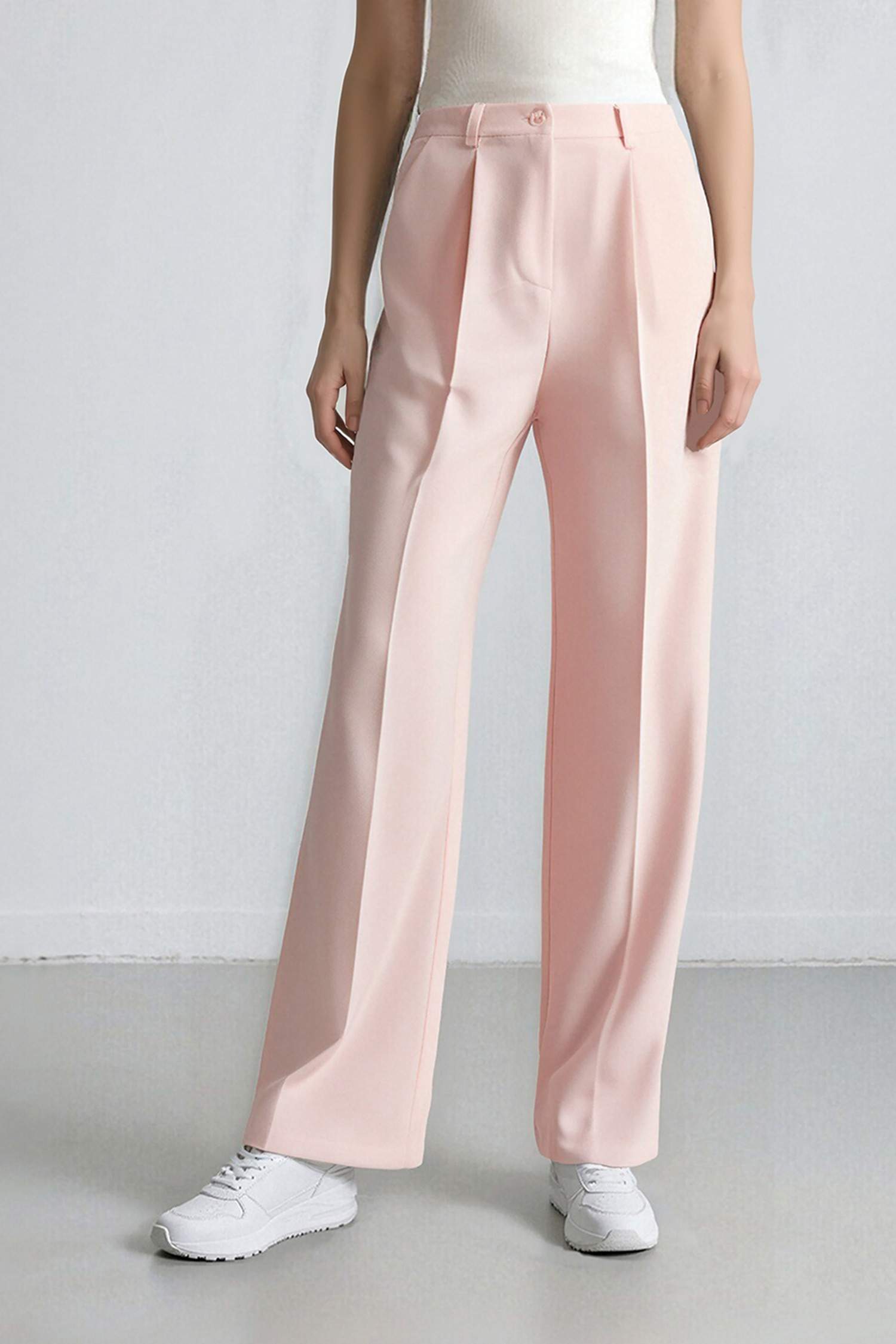 Pantalon palazzo large en crêpe taille haute avec poches Afra x Defacto