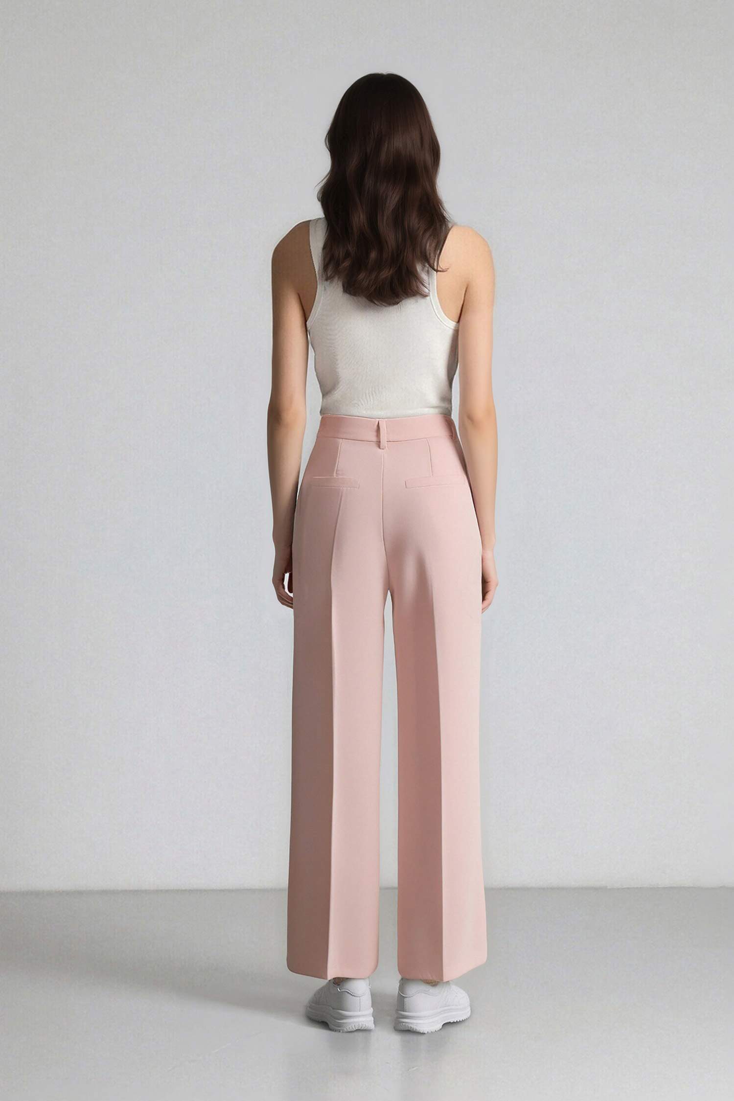 Pantalon palazzo large en crêpe taille haute avec poches Afra x Defacto