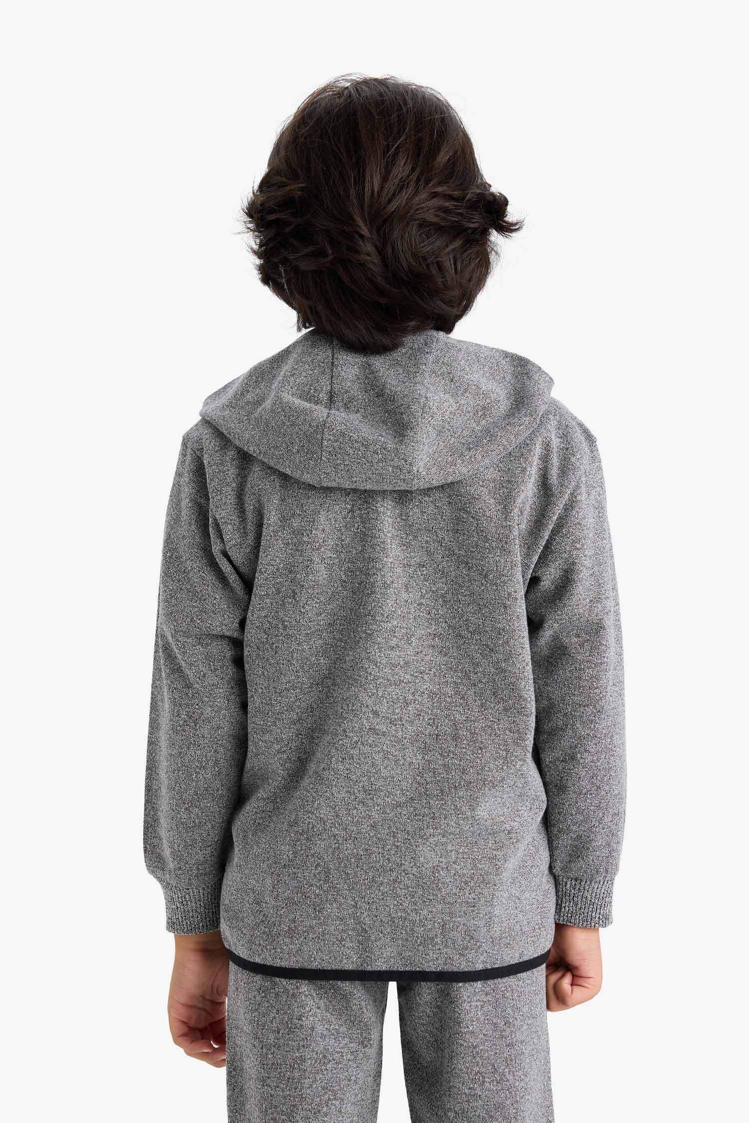 Boy Hooded Zippered Sweatshirt