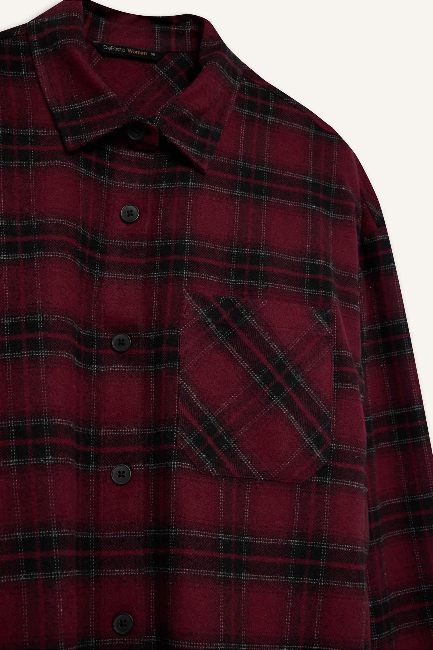 үлкен пішім чек Ұзын жеңді көйлек