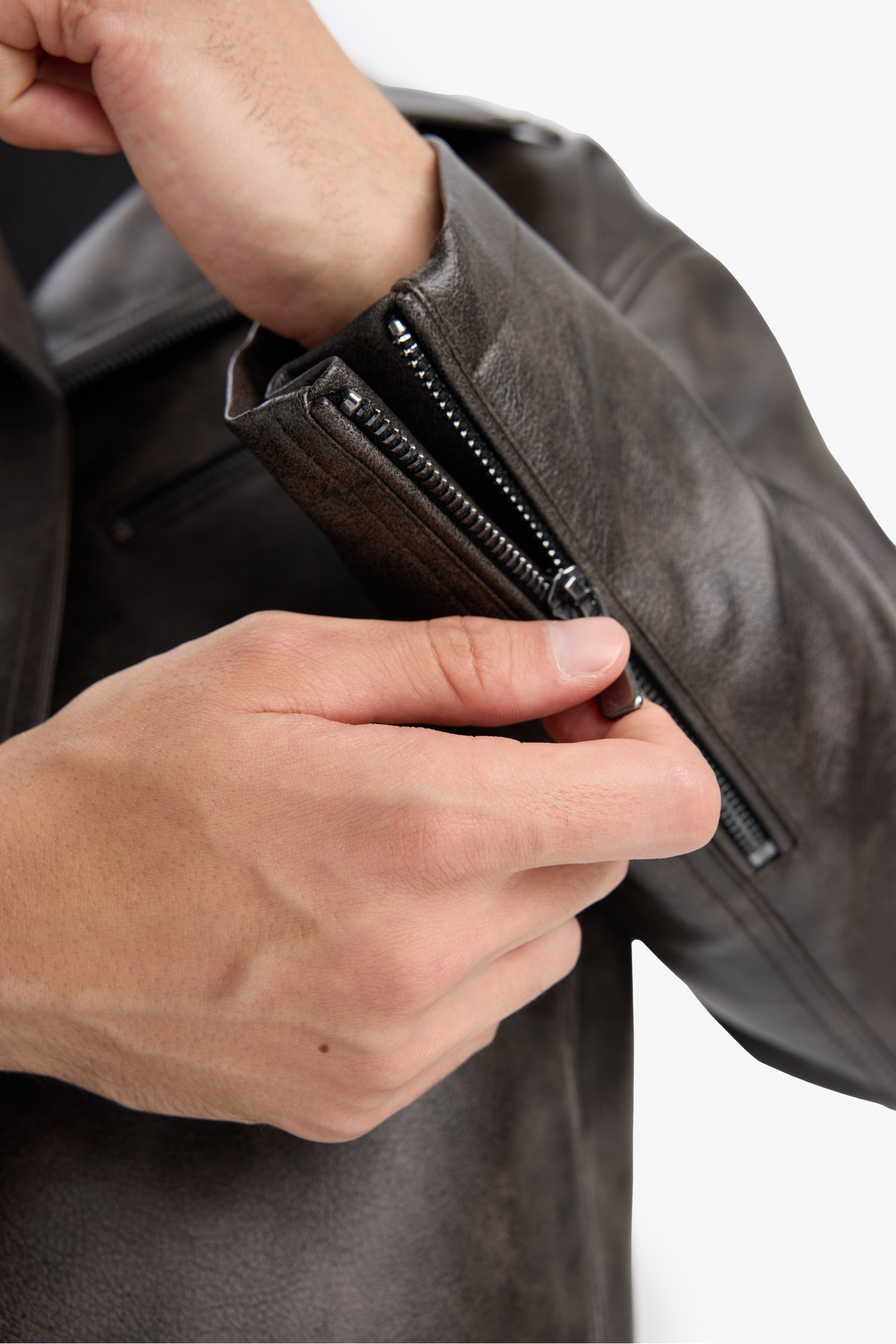 Su İtici Slim Fit Dar Kesim Polo Yaka Astarlı Fermuarlı Suni Deri Rüzgar Geçirmez Mevsimlik Mont