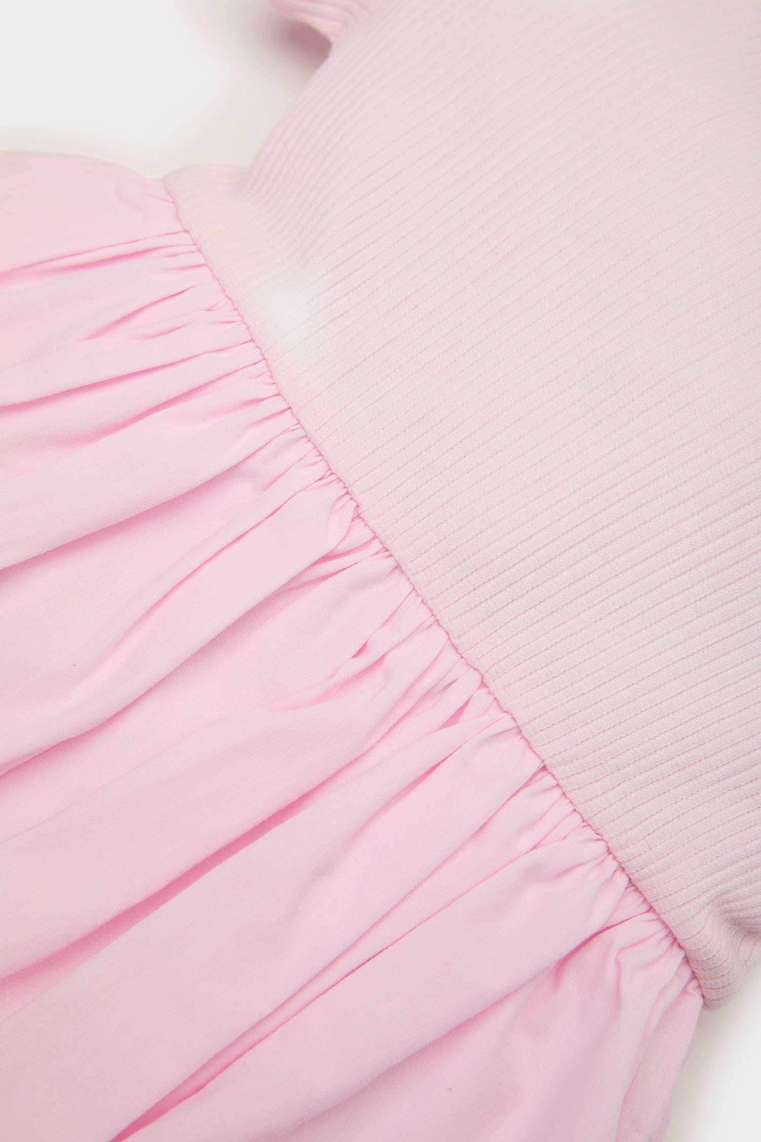 Kız Bebek Kısa Kollu Fitilli Kaşkorse Yazlık Elbise