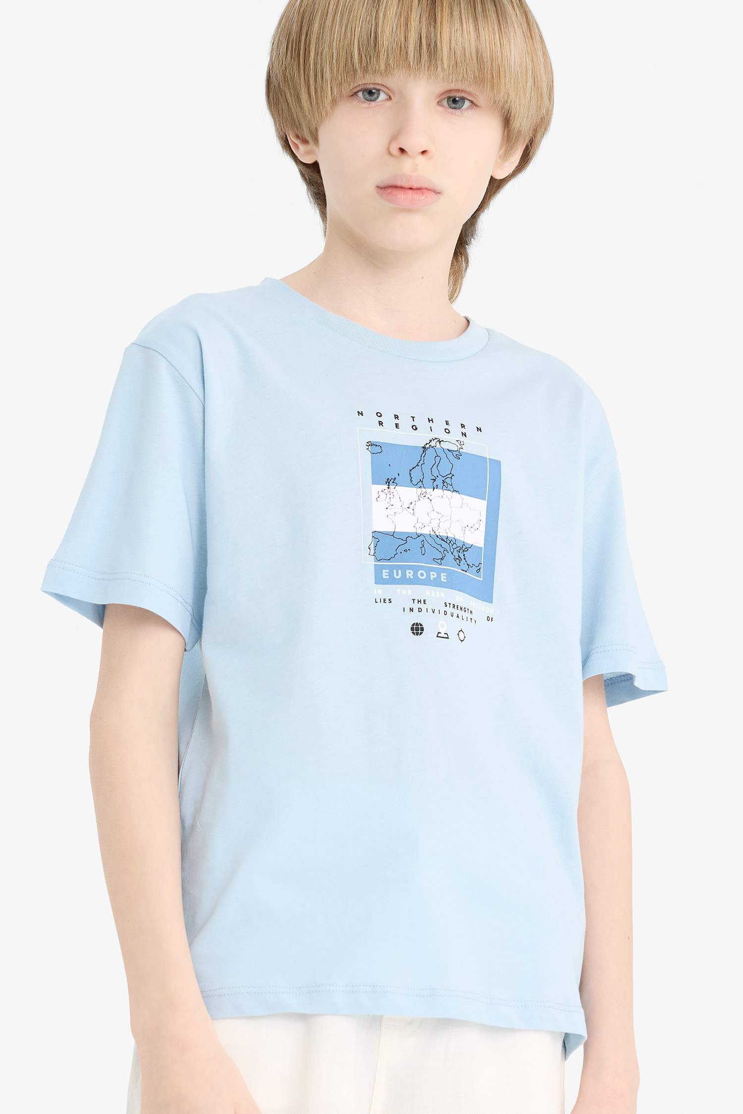 Boy Crew Neck Printed Short Sleeve T-Shirt