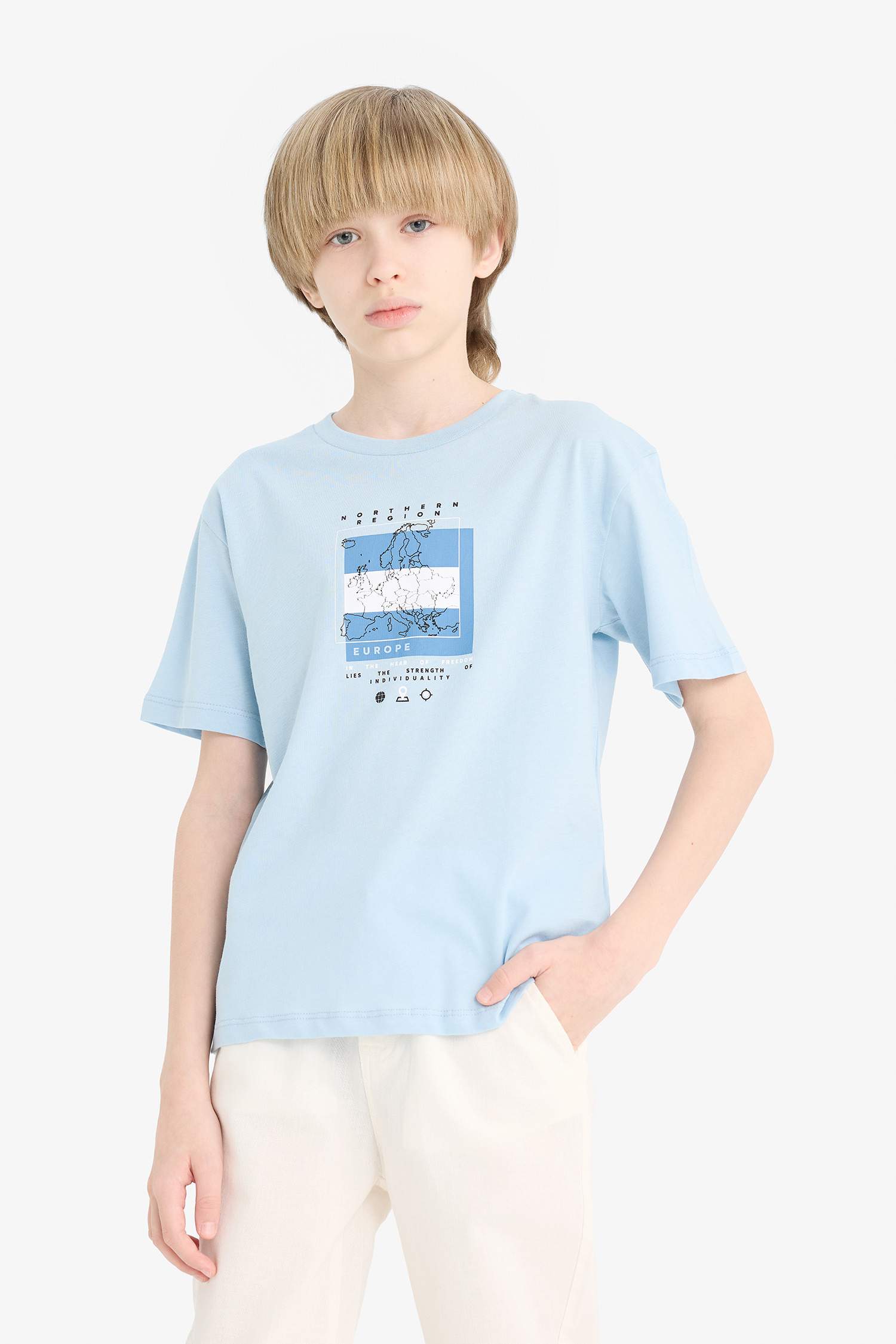 Boy Crew Neck Printed Short Sleeve T-Shirt