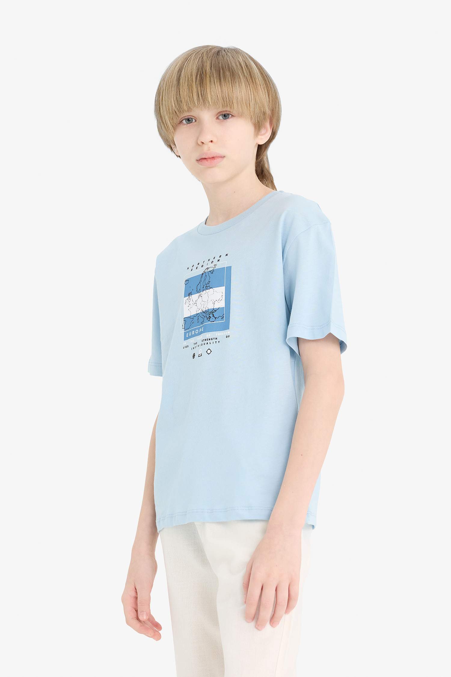 Boy Crew Neck Printed Short Sleeve T-Shirt