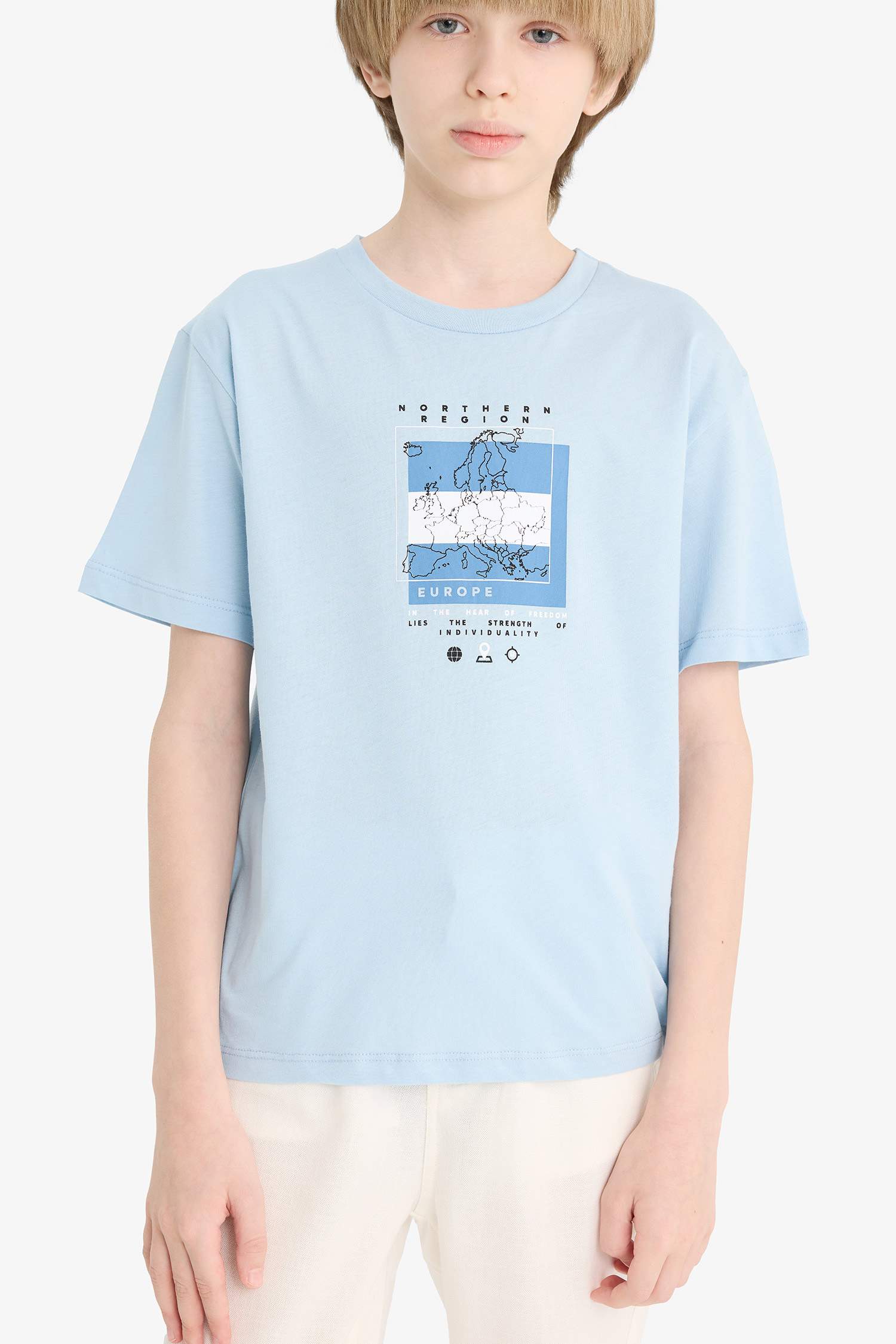 Boy Crew Neck Printed Short Sleeve T-Shirt