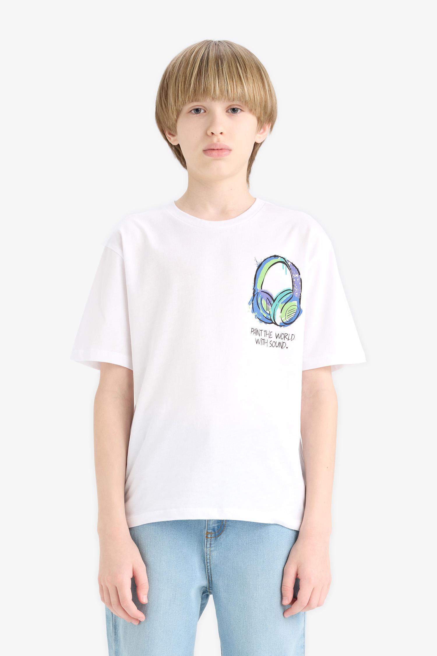 Boy Crew Neck Printed Short Sleeve T-Shirt