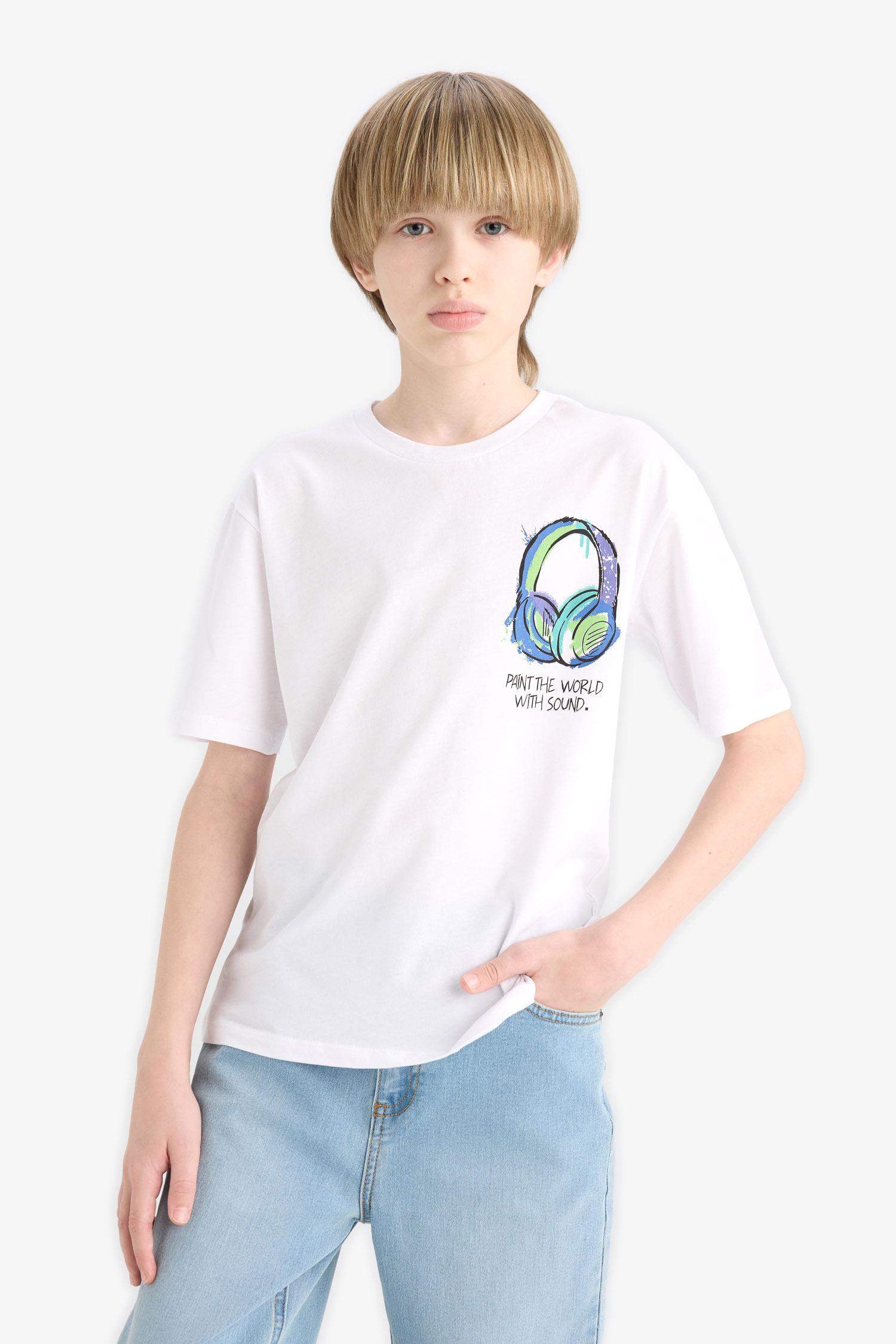 Boy Crew Neck Printed Short Sleeve T-Shirt
