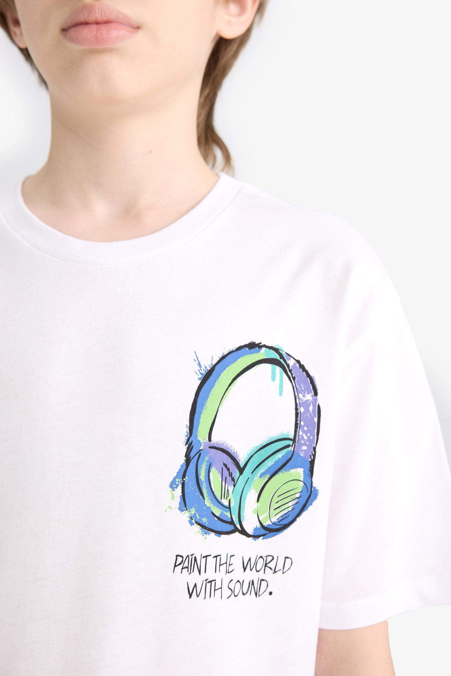 Boy Crew Neck Printed Short Sleeve T-Shirt