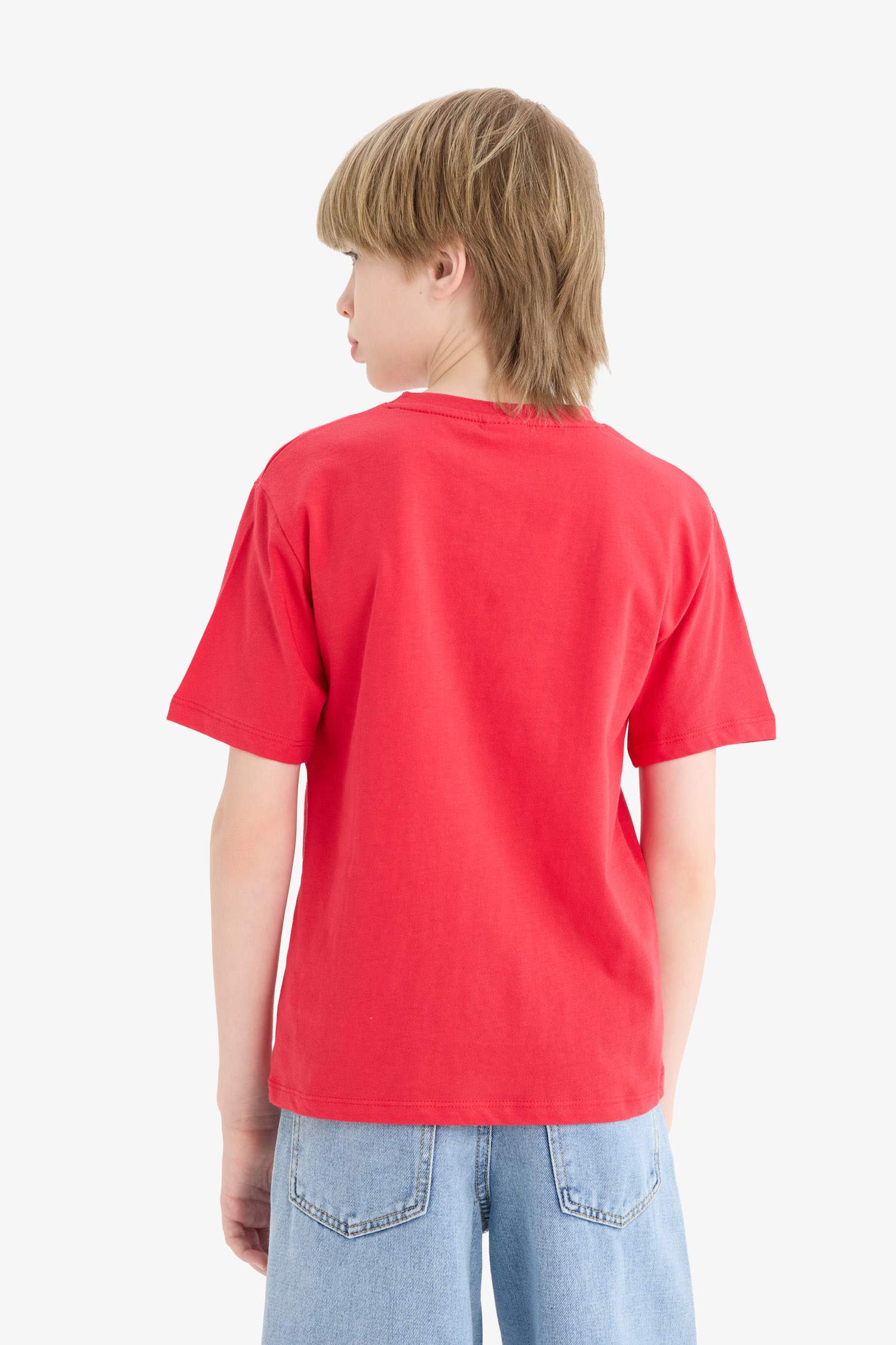 Erkek Çocuk Bisiklet Yaka Baskılı Kısa Kollu Tişört