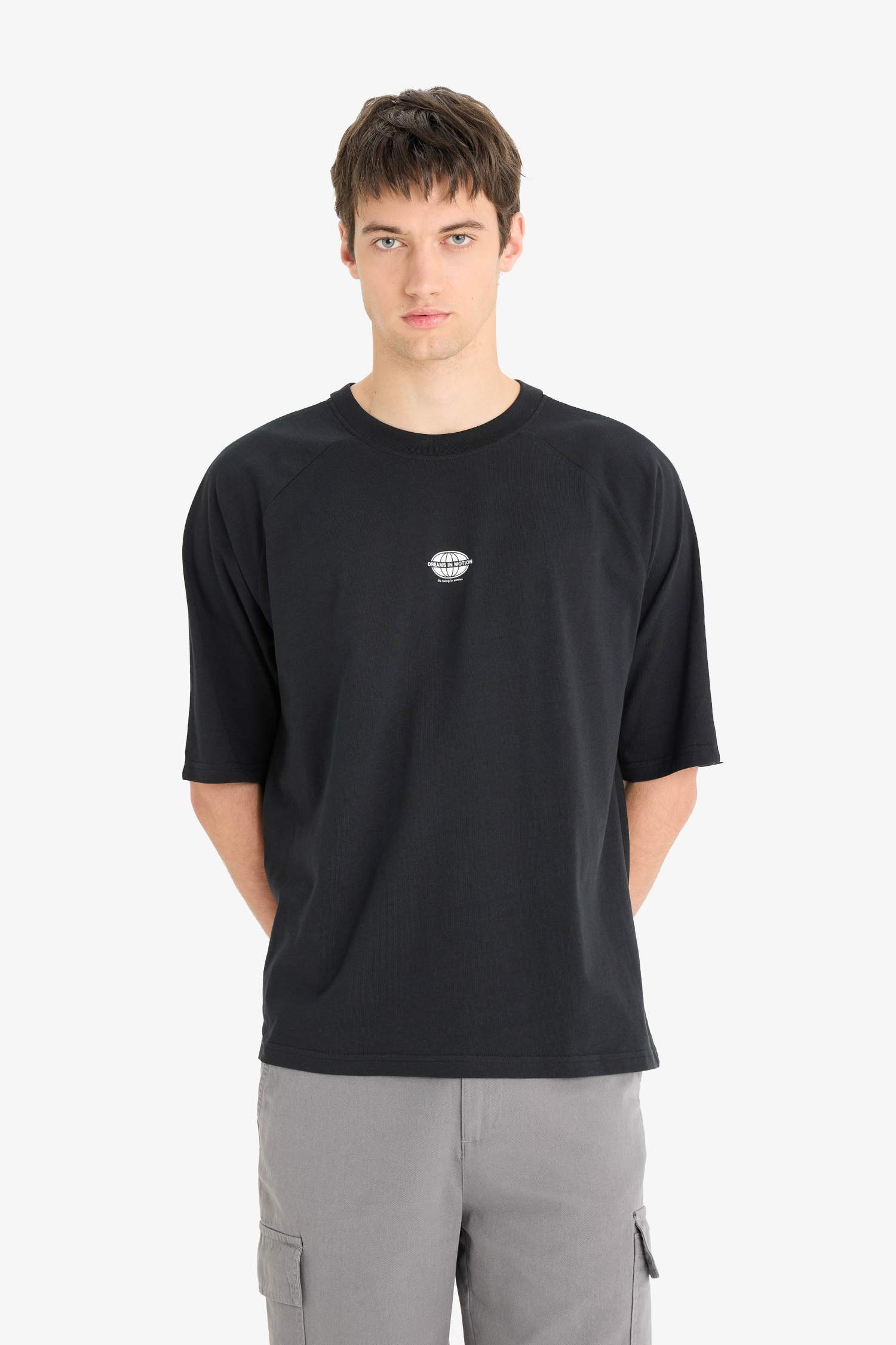 Cotton Loose Fit Crew Neck Printed T-Shirt