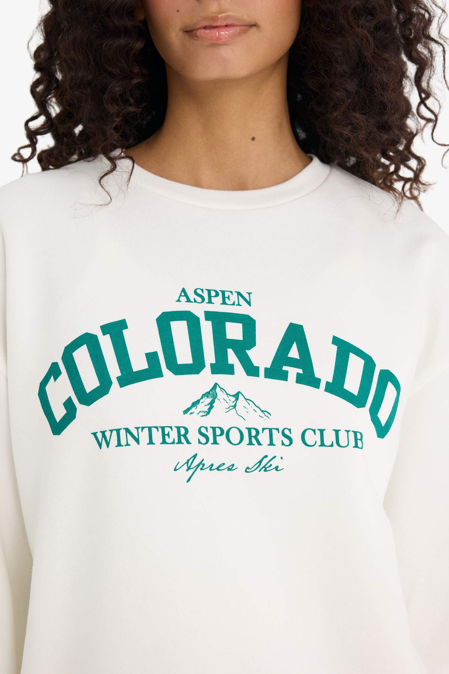 Oversize Fit Printed Long Sleeve Sweatshirt