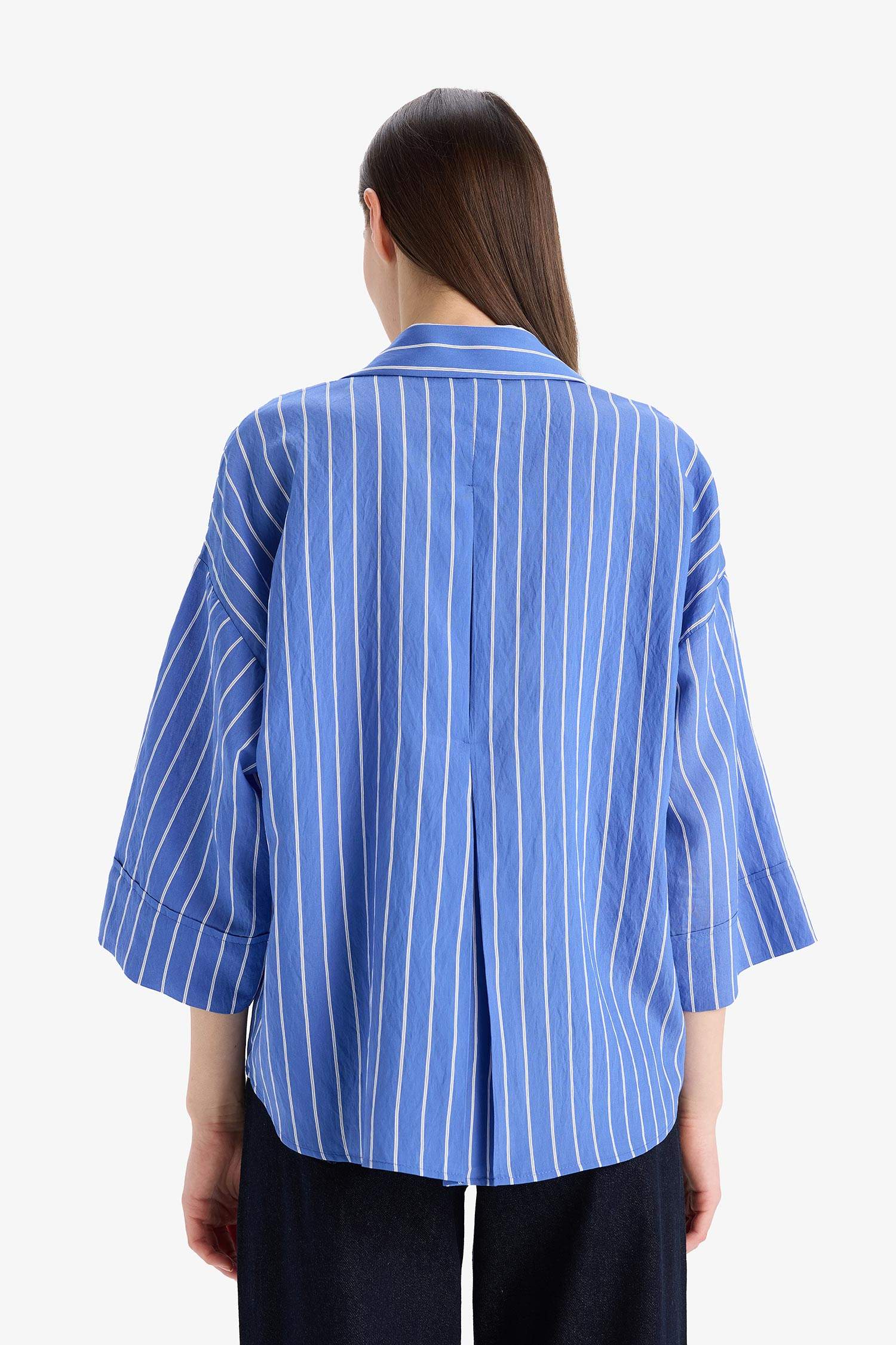 Chemise rayée à manches longues Coupe régulière