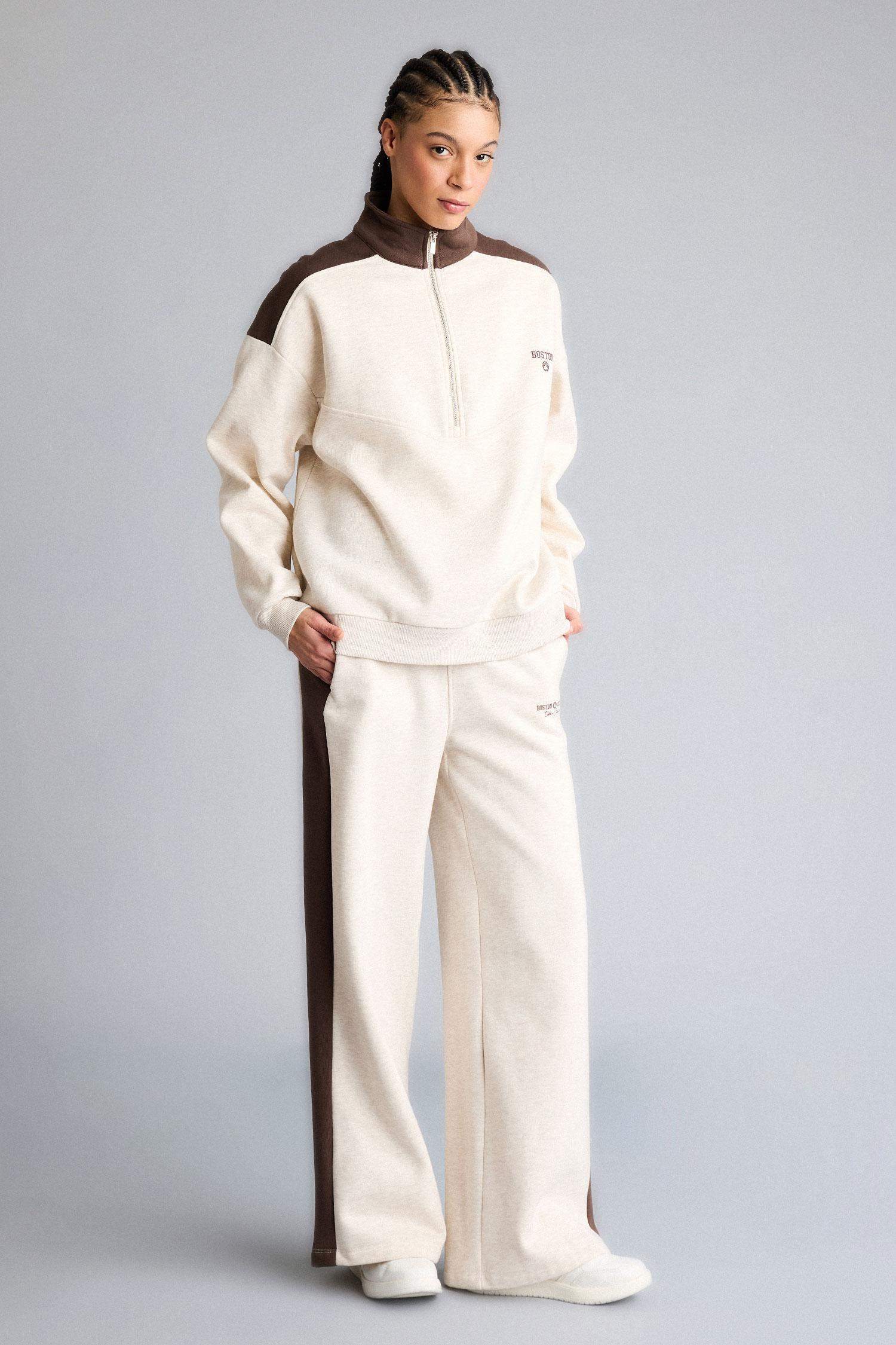 Oversize Fit Half Zippered NBA Boston Celtics Sweatshirt