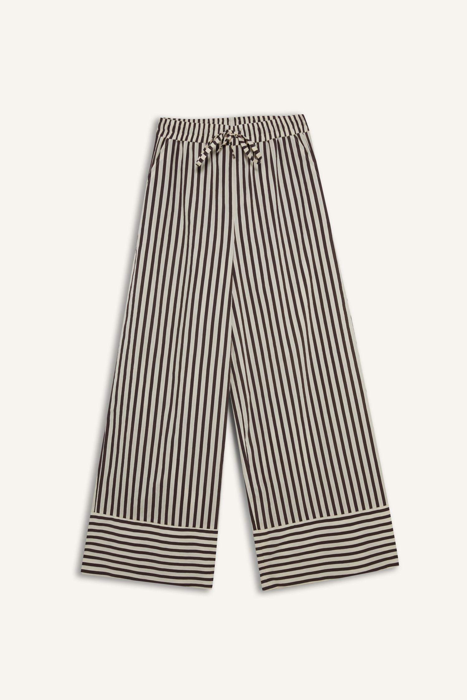 Wide Leg Double Pocket High Waist Trousers