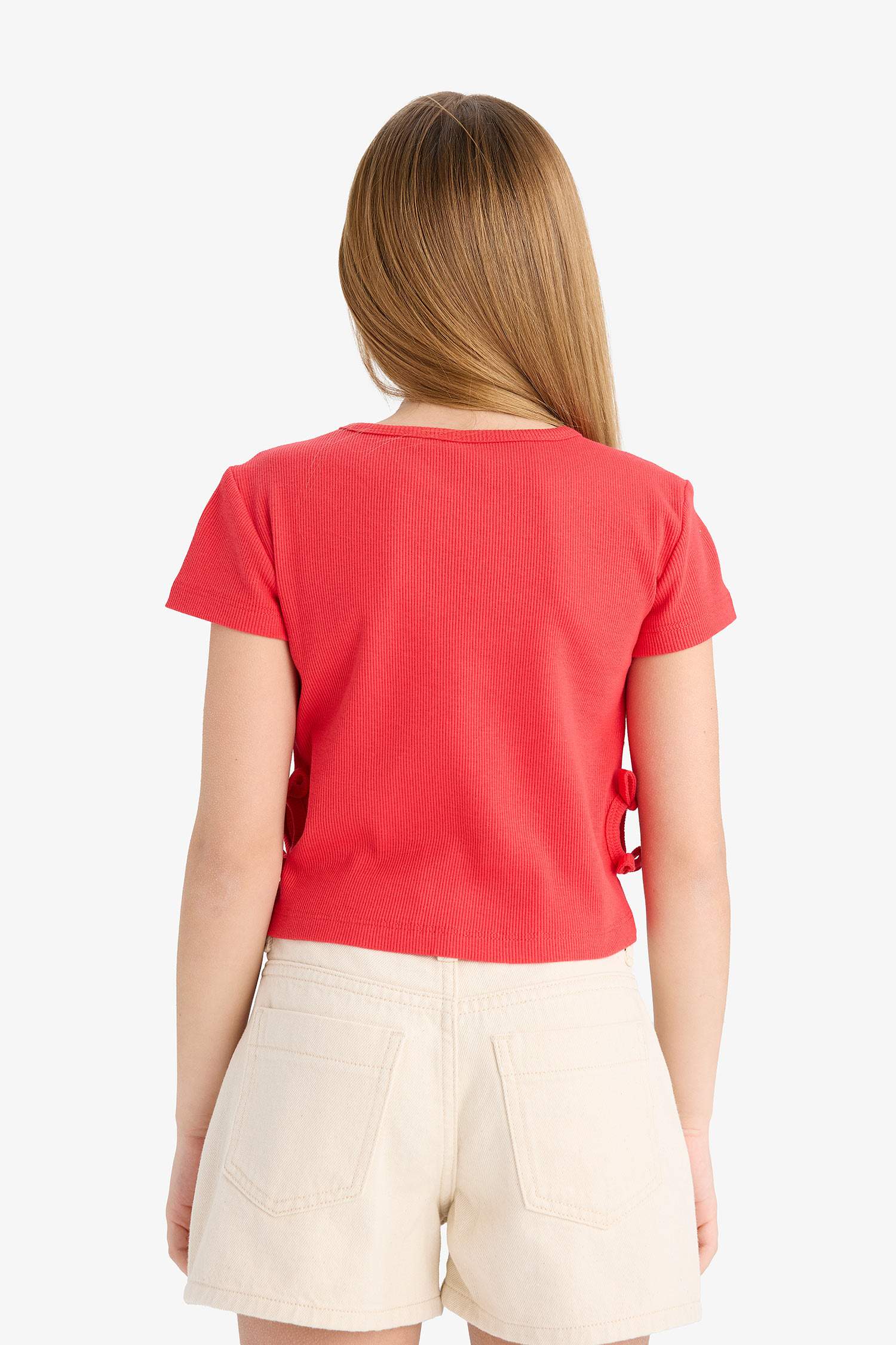 Қыздарға дөңгелек жаға қысқа жеңді Қысқа жеңді футболка