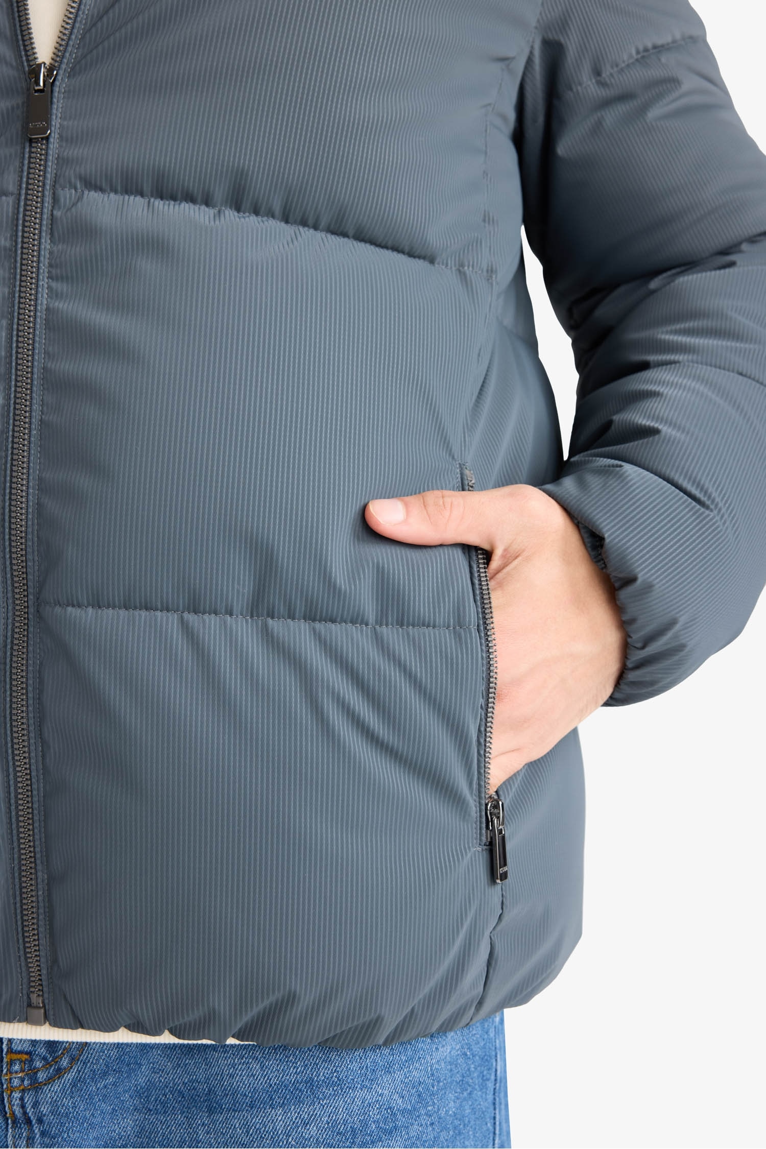 Su İtici Rüzgar Geçirmez Dik Yaka Astarlı Fermuarlı Cepli Kışlık Mont