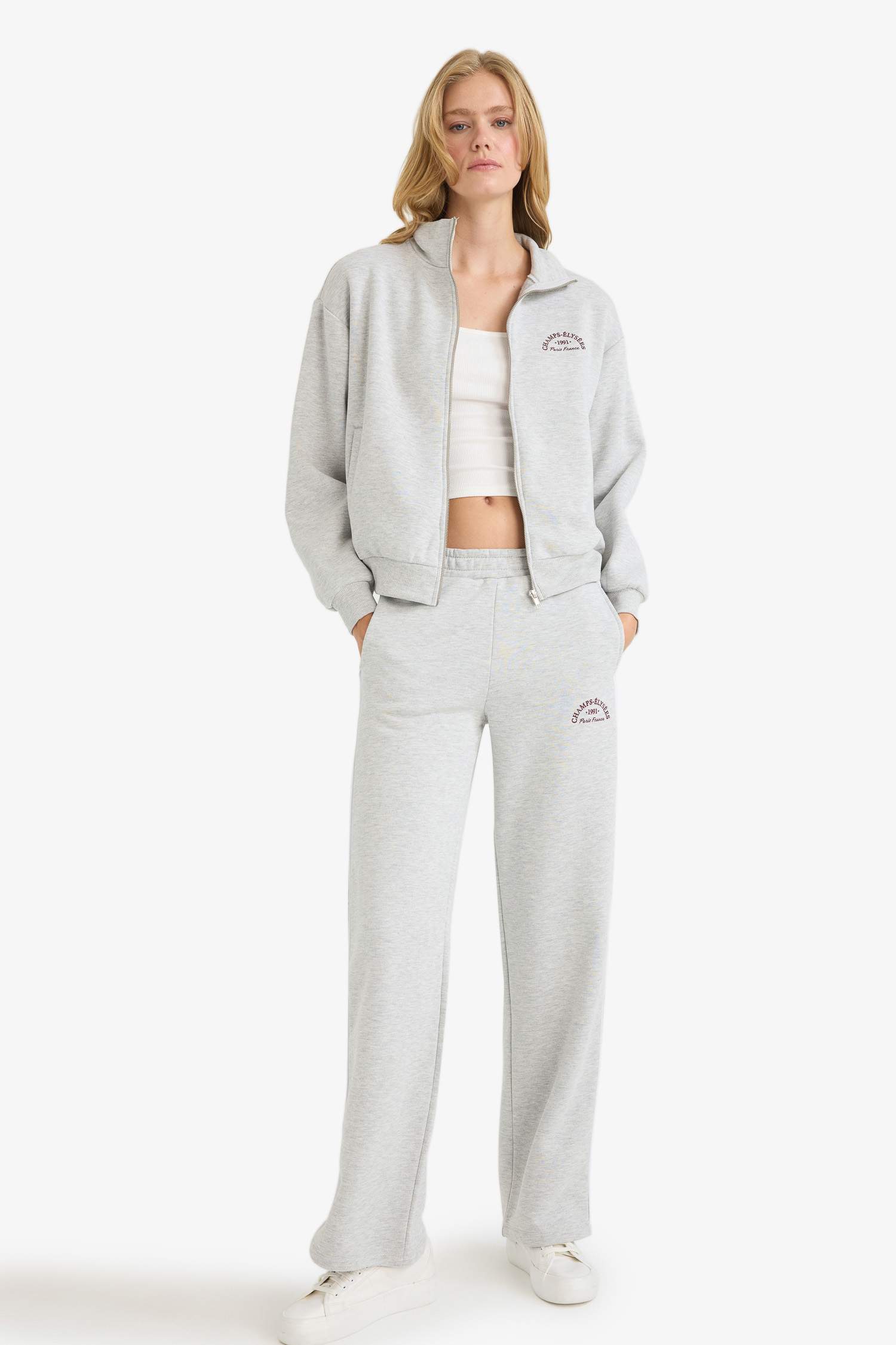 Straight Fit Printed Thick Sweatpants