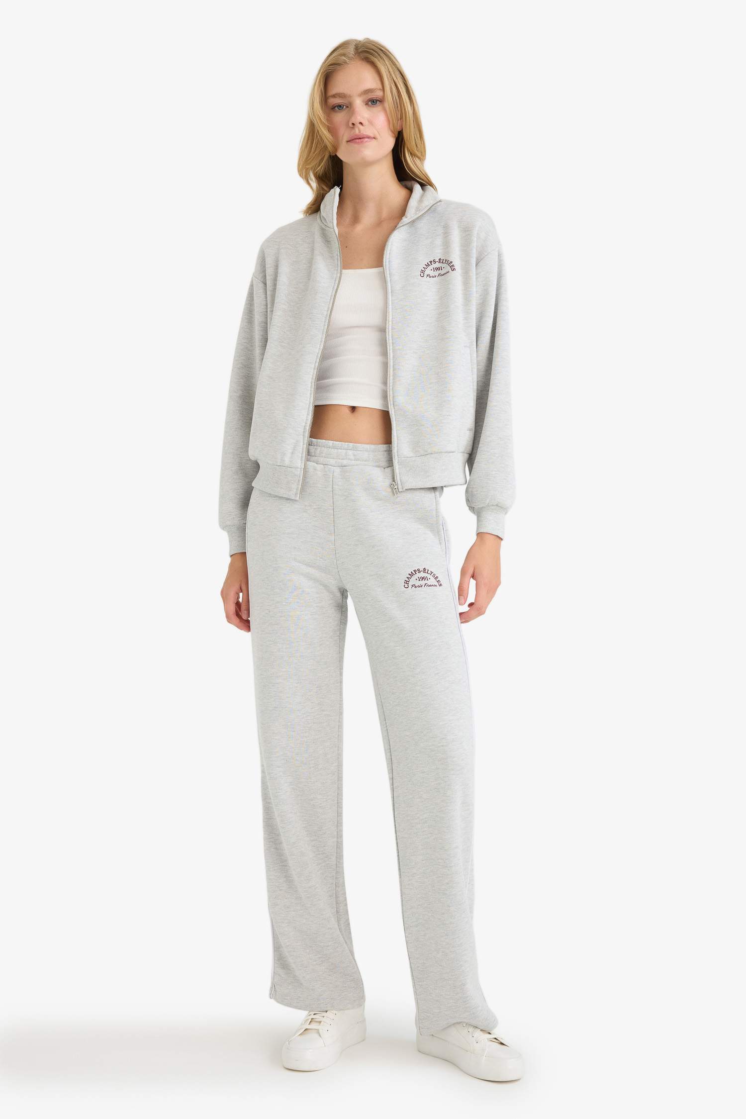 Straight Fit Printed Thick Sweatpants