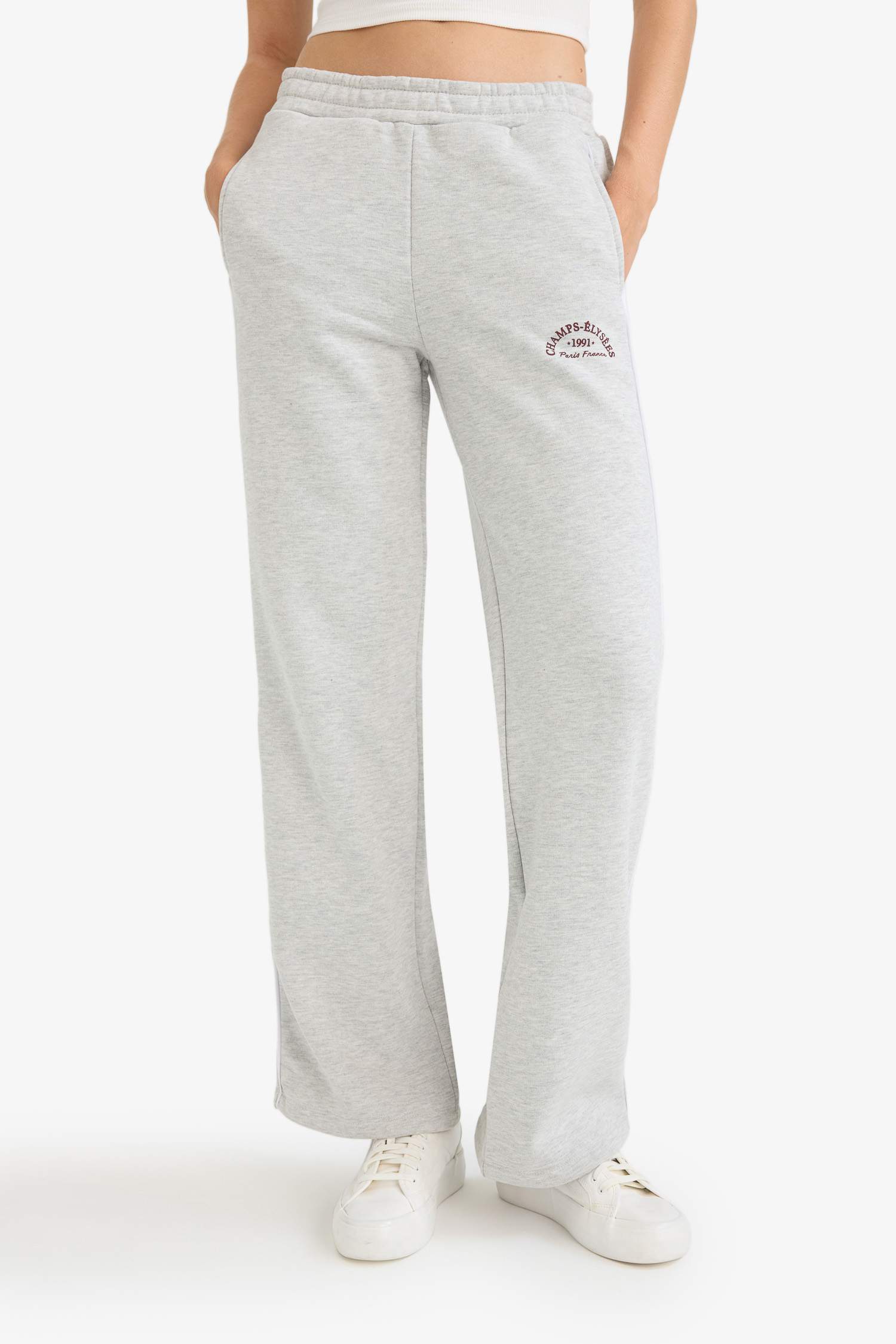 Straight Fit Printed Thick Sweatpants
