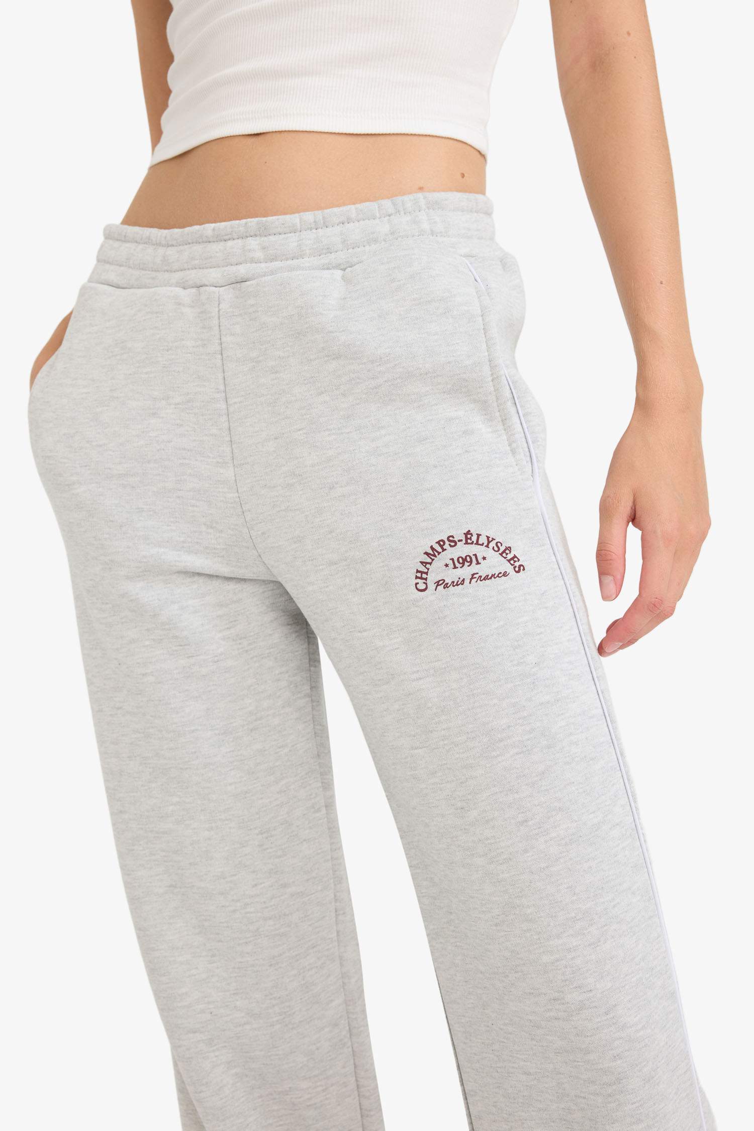 Straight Fit Printed Thick Sweatpants