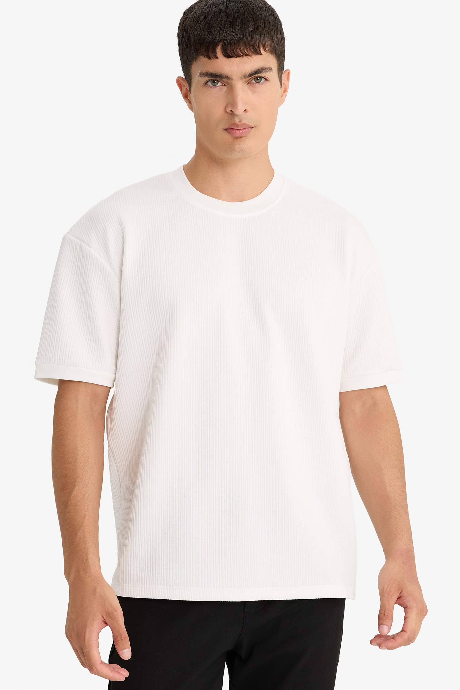 T-shirt oversize à col rond manches courtes